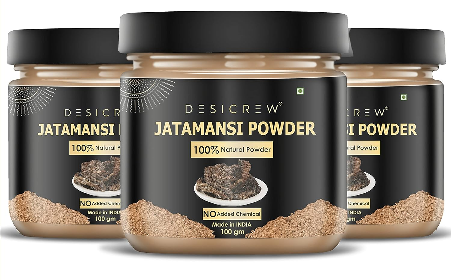 DESICREW Pure & Natural Jatamansi Powder for Natural Texture & Colour, Strong, Shiny, Silky,Healthy Scalp, Dandruff & Spilt Ends Free Hair Pack 300 GM image number 1