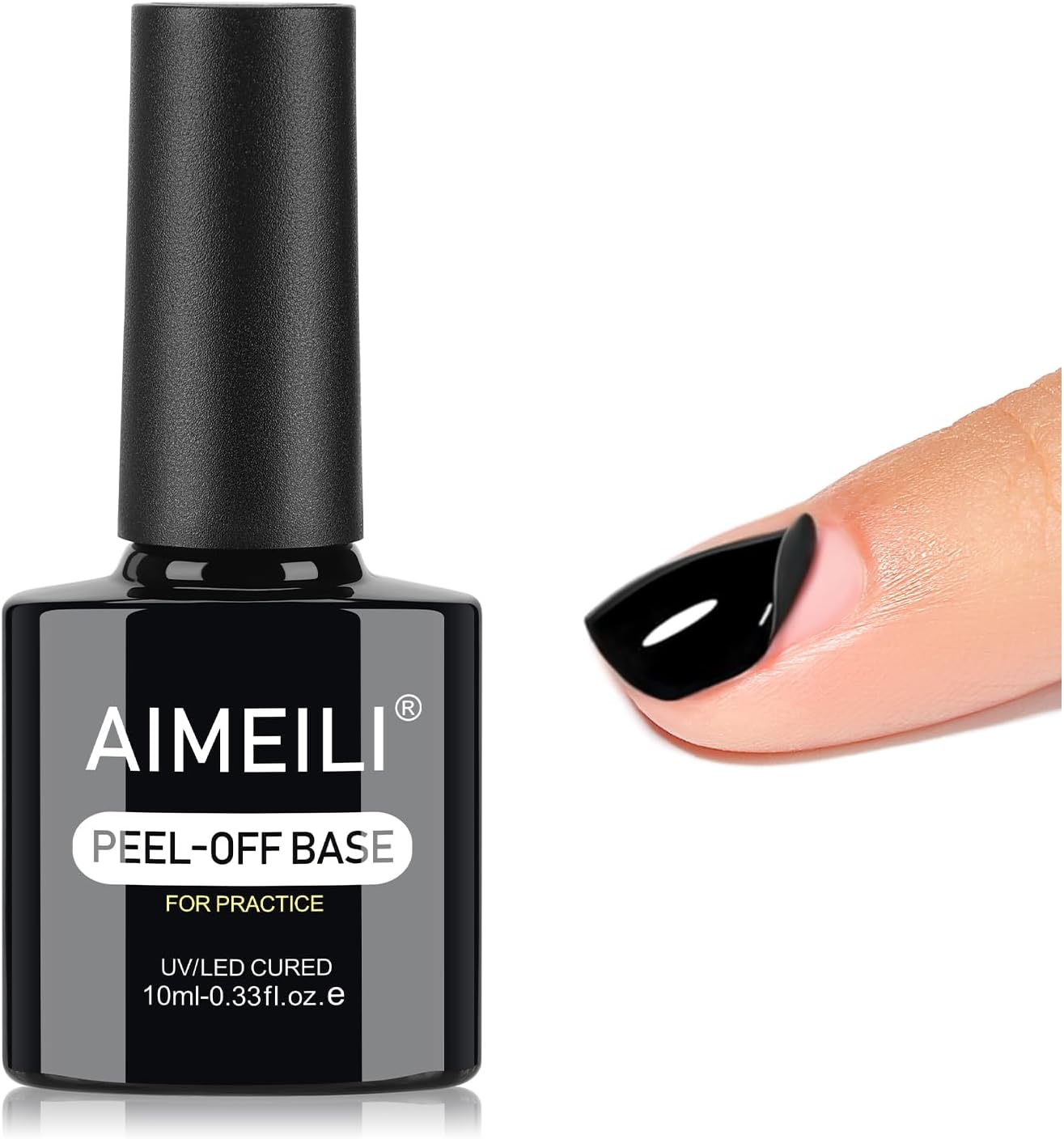 AIMEILI Peel off Gel Base Coat, Hema Free, Cruelty Free, Vegan, Easy Removal Base Gel Nail Polish for Press-Ons Nail Art Practice image number 4