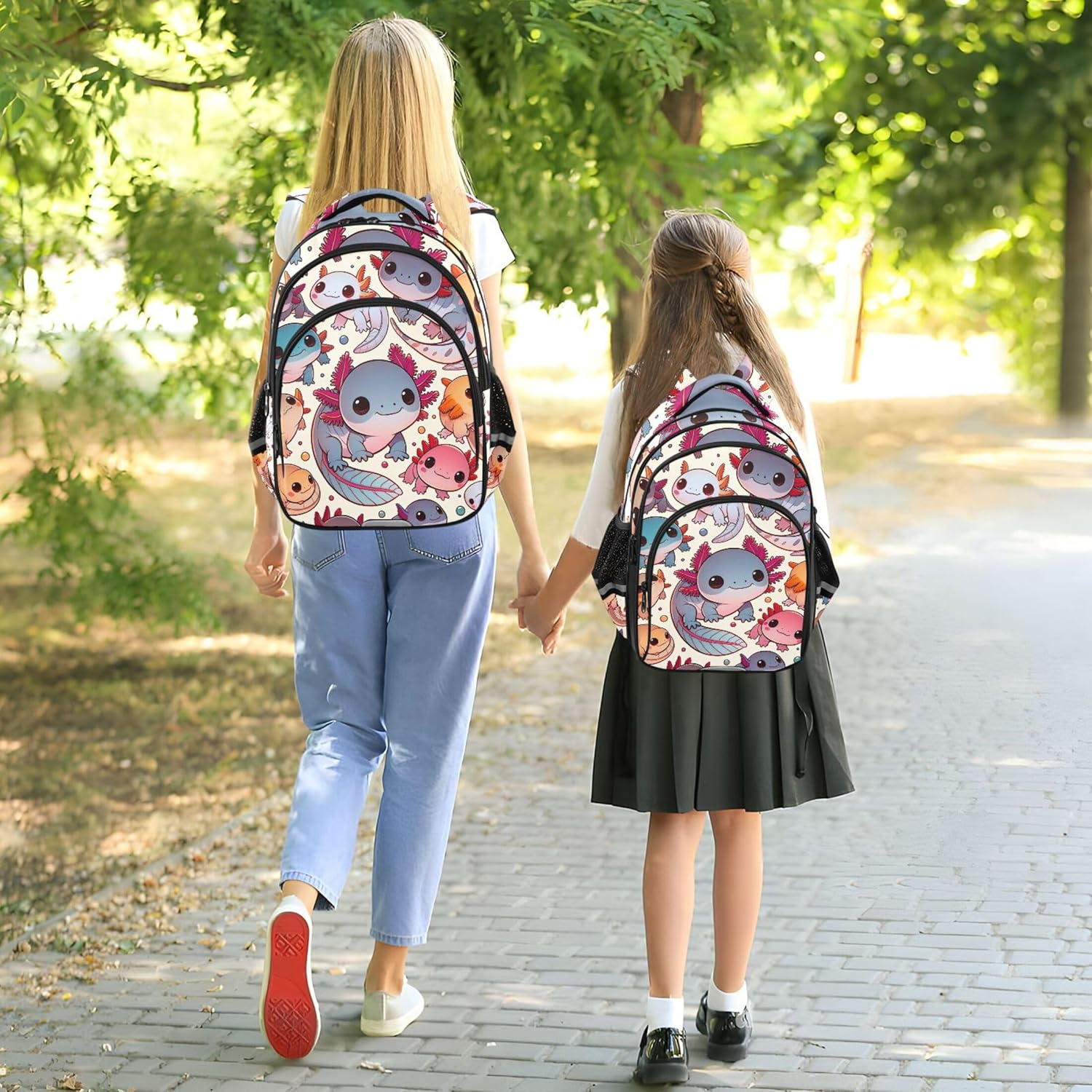 Joisal Kids Backpack Cute Axolotl Print, Girls Boys School Bag, Personalized Small Bookbag Kindergarten Preschool Toddlers image number 2