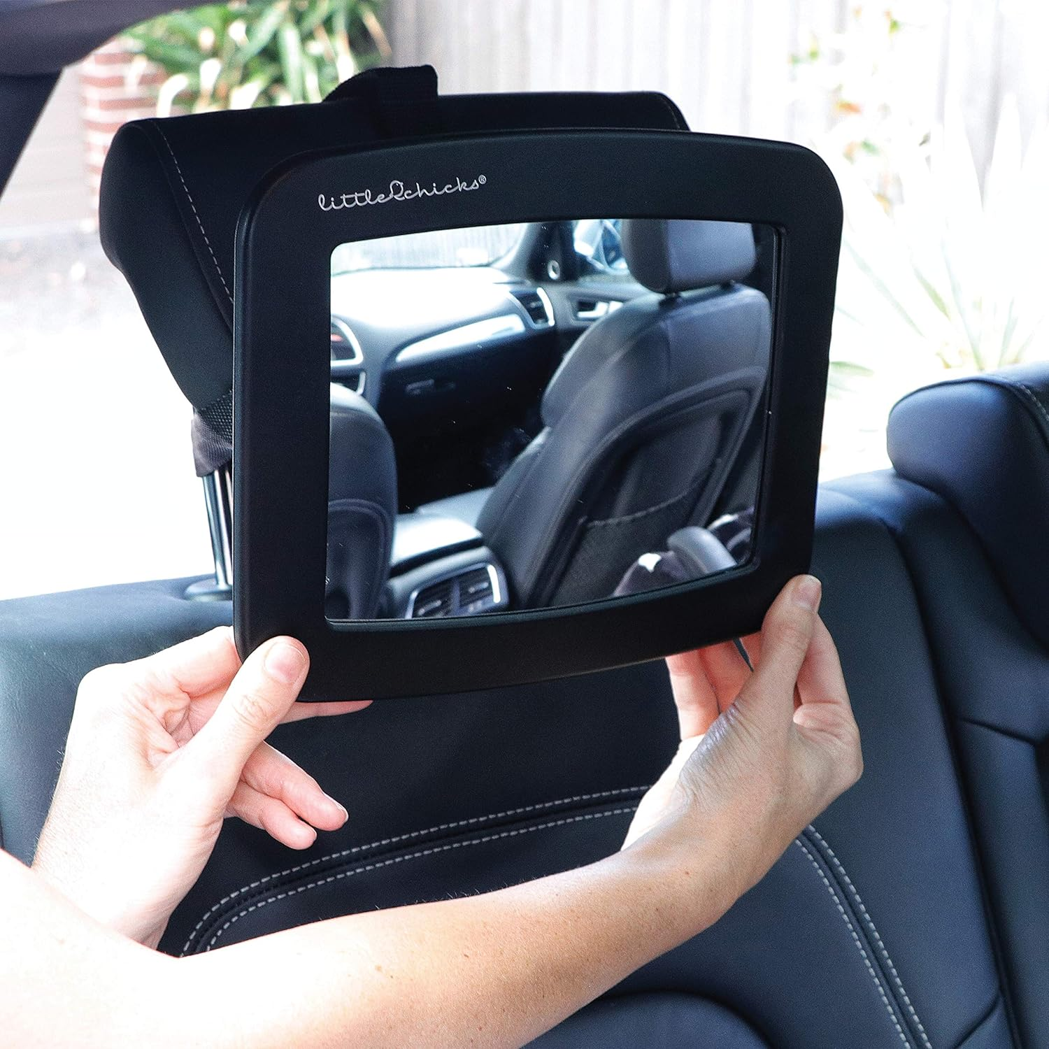 Little Chicks Adjustable Wide Angle Backseat Car Mirror - Baby Carseat Mirror for Rear Facing Car Seat - 360 Swivel Crystal Clear Optimal View - Easy Monitoring for Newborns, Infants and Toddlers image number 3