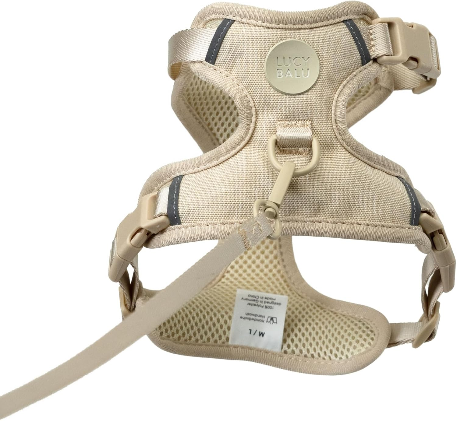 Lucybalu&reg; Explorer Cat Harness with Lead, Escape Proof, Airtag Compartment, Safety Harness with Lead for Cats, Sand M/L