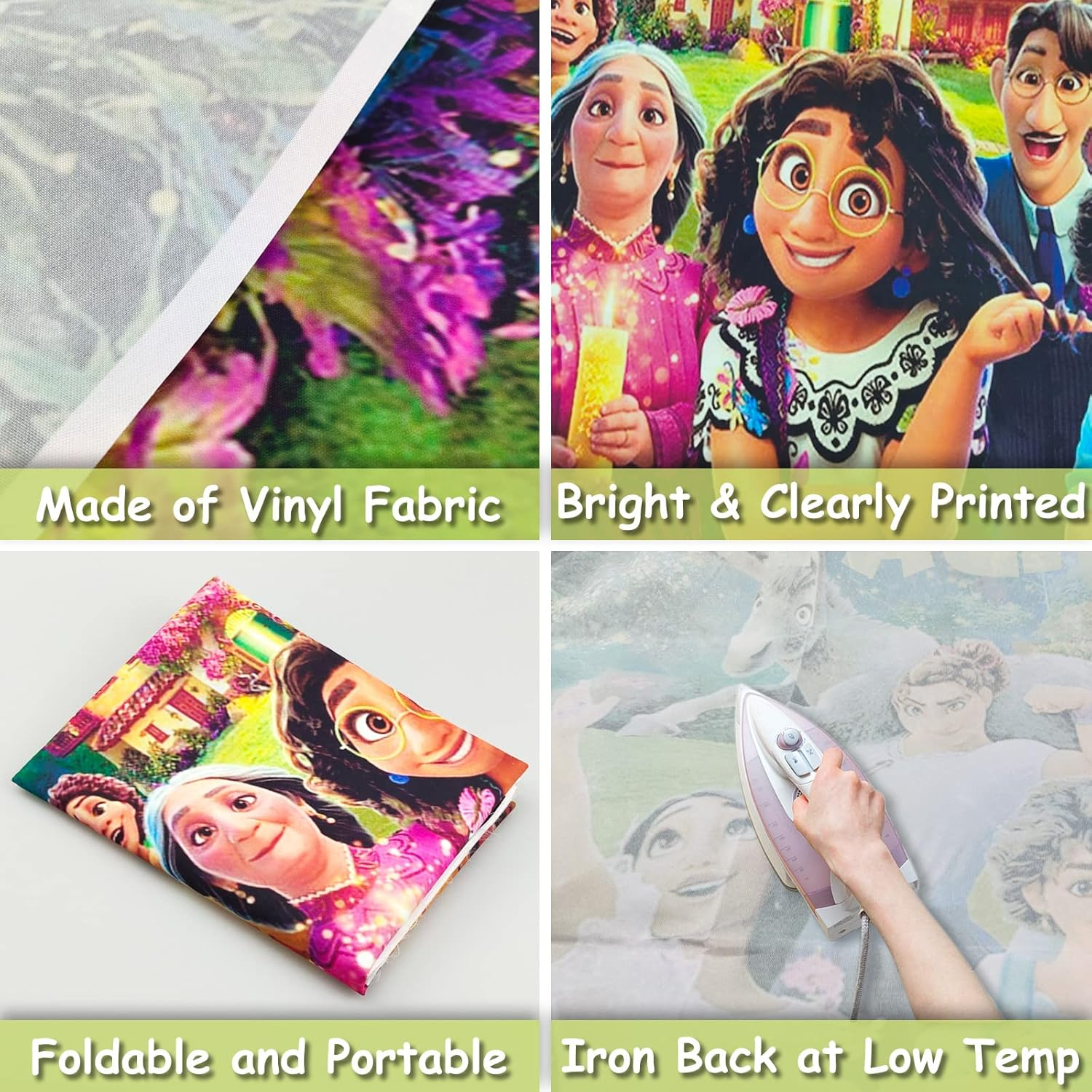 Encanto Happy Birthday Backdrop, Magic House Movie Theme Party Background Birthday Party Decoration Supplies Large Fabric Photo Booth Banner for Baby Girls Boys Kids Children Teens, 5X3Ft image number 1