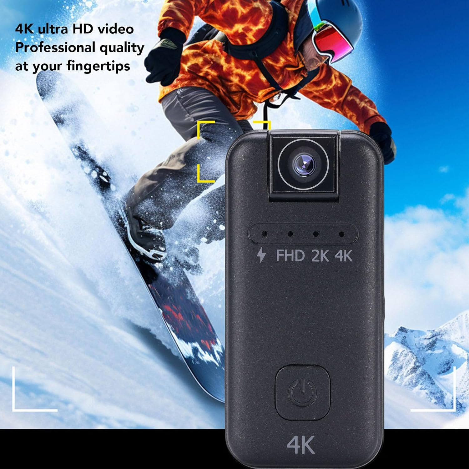 4K Mini Action Camera, Thumb POV Portable Body Cam Wearable Video Recorder Camcorder, Helmet Mount, Magnetic, Sport DV for Bike Cycling, Pet, Vlogging image number 5