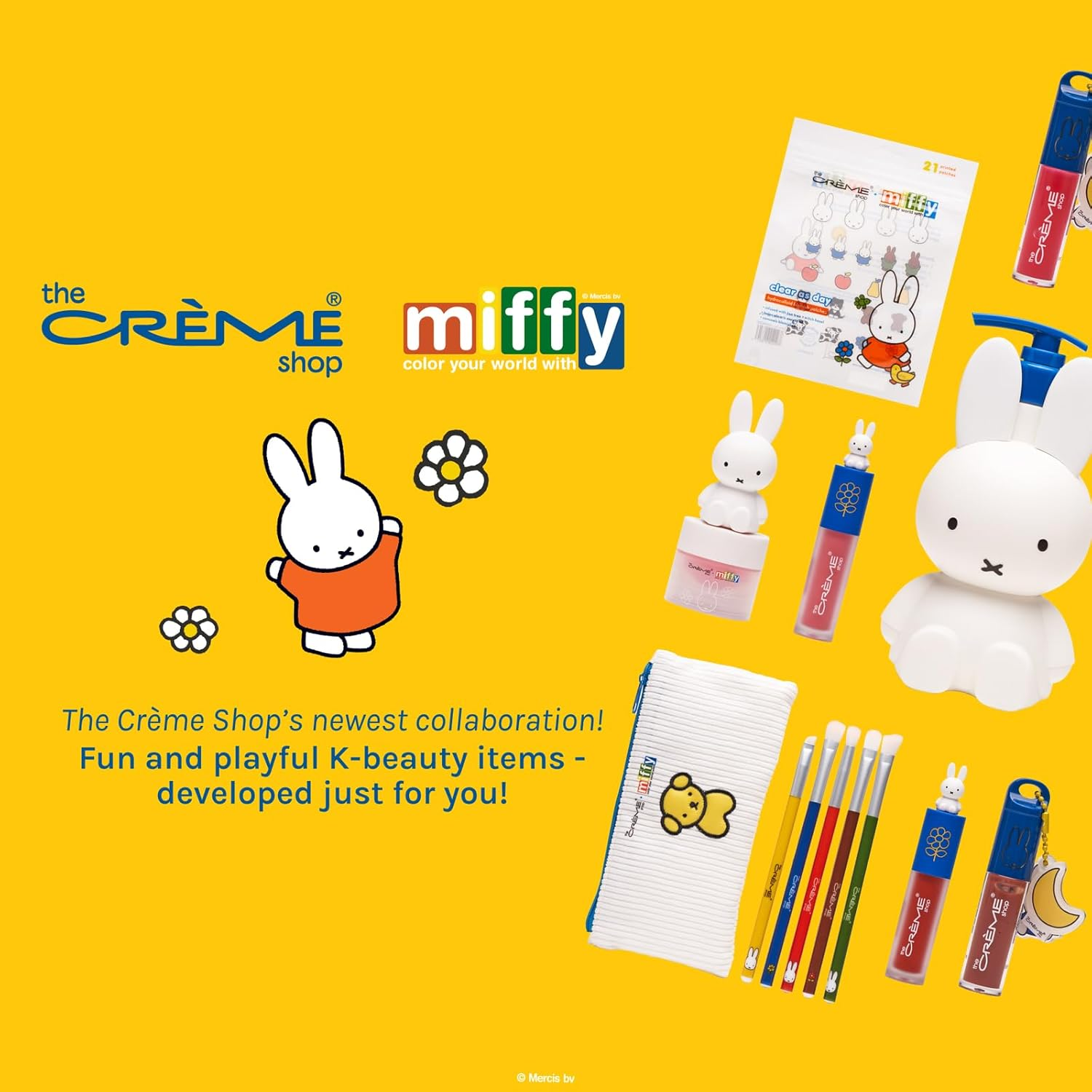 The Cr&egrave;me Shop X Miffy Perfect Travel Makeup Bag, Cute Zipper Pouch, Spacious, Durable, Lightweight Cosmetic Organizer, Official Miffy Design, with Hang Tag & Printed Label image number 4