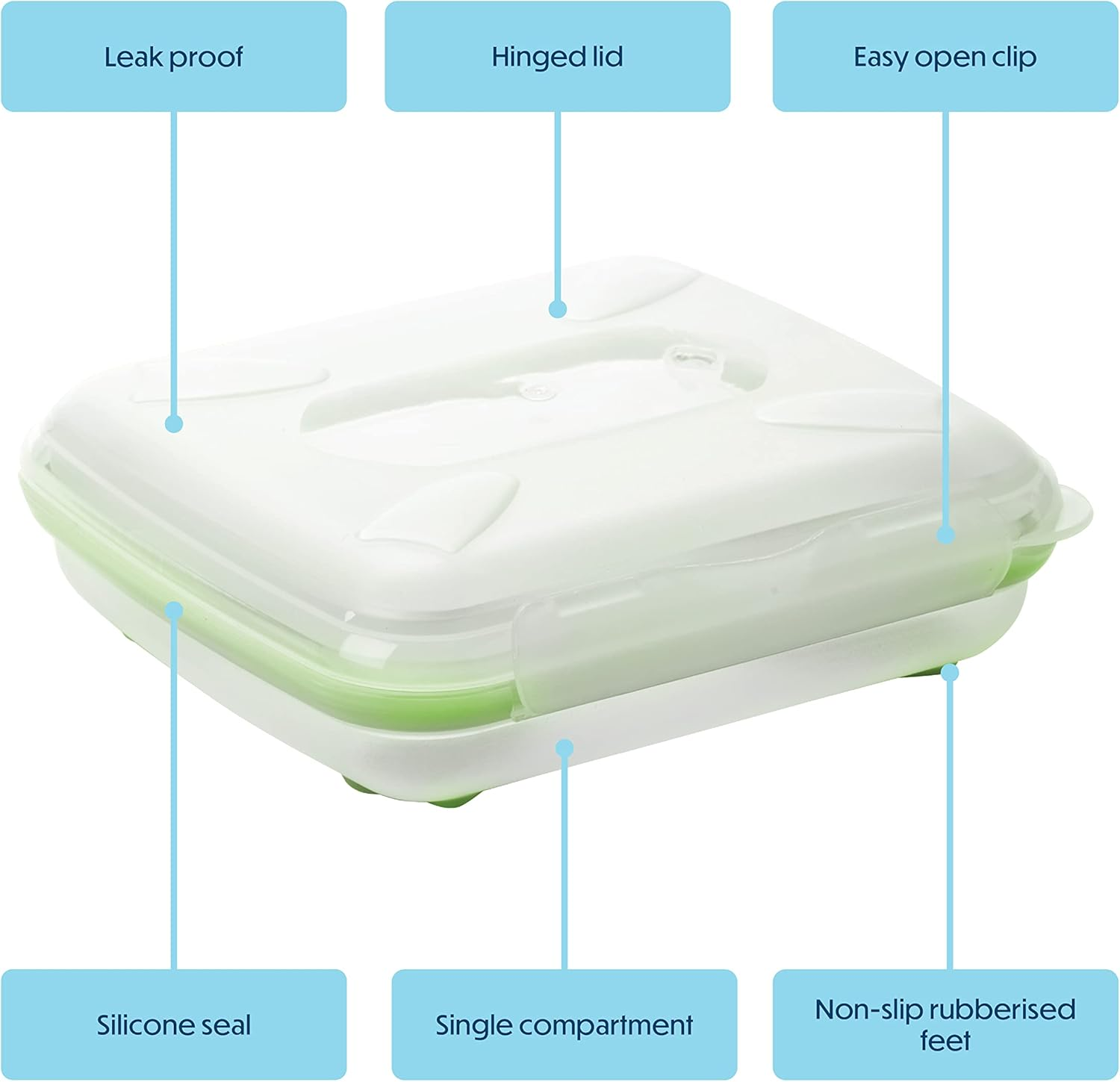 Smash Leakproof Sandwich Lunch Box Green | Bpa-Free, Reusable & Eco-Friendly | Airtight Food Storage Container for School, Work & Travel | Dishwasher Safe & Durable Lunch Solution image number 1