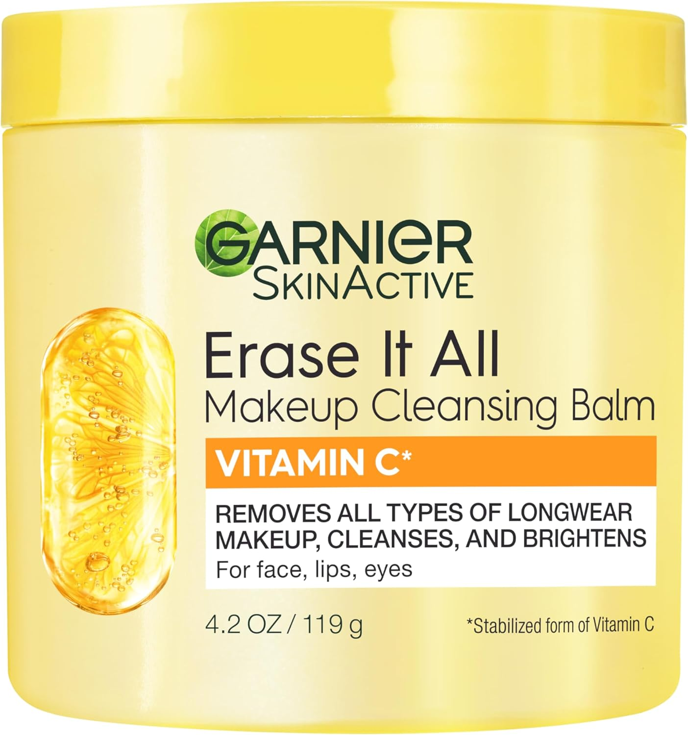 Garnier Erase It All Makeup Cleansing Balm with Vitamin C, Brightening Facial Cleanser and Makeup Remover, 4.2 Oz image number 4