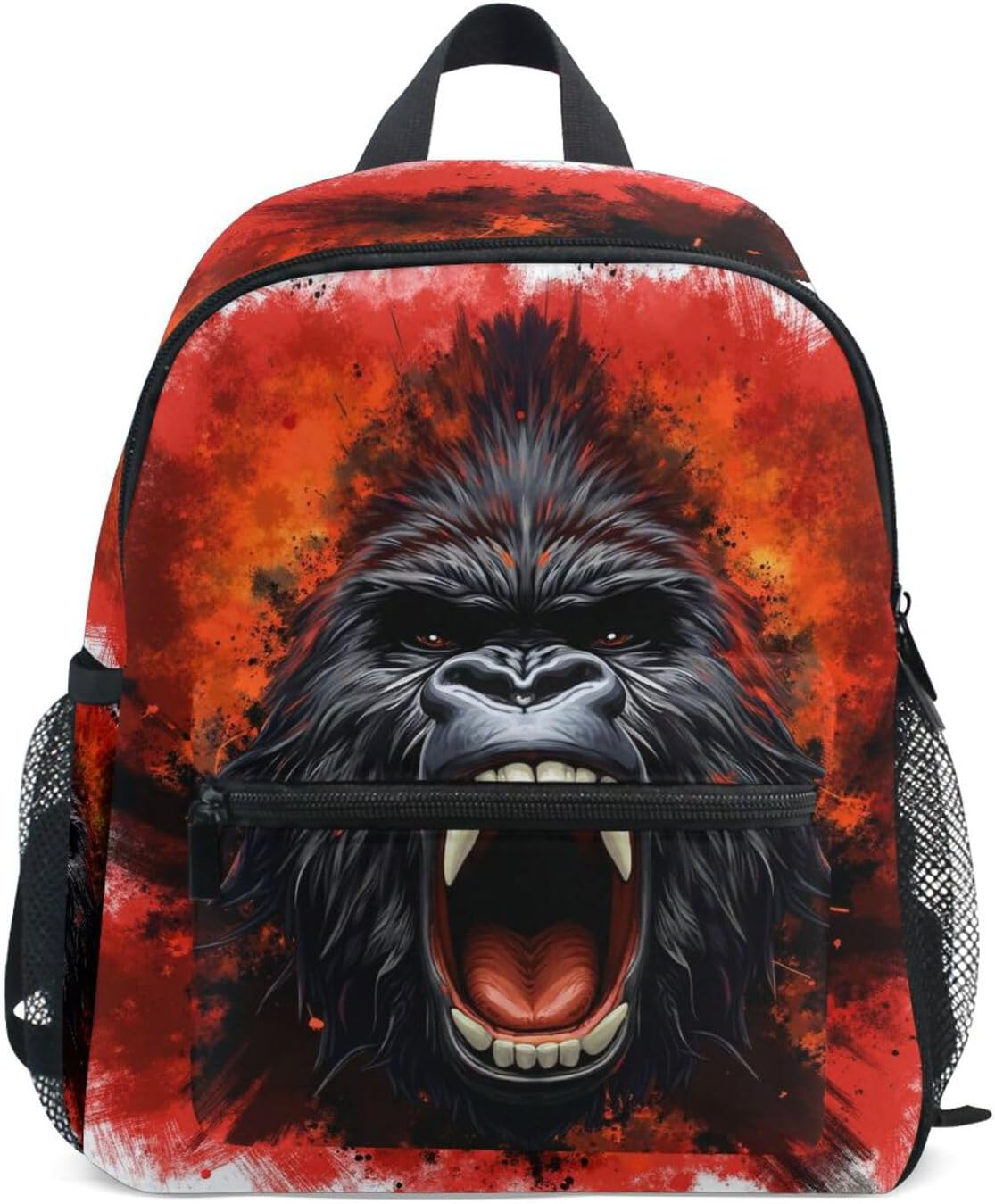 ALAZA Toddler Backpack King Kong Furious Kids Backpack for Boys Girls Schoolbag Kindergarten Children Bookbag Preschool Nursery Travel Bag with Chest Clip, White, Small, Daypack Backpacks image number 1