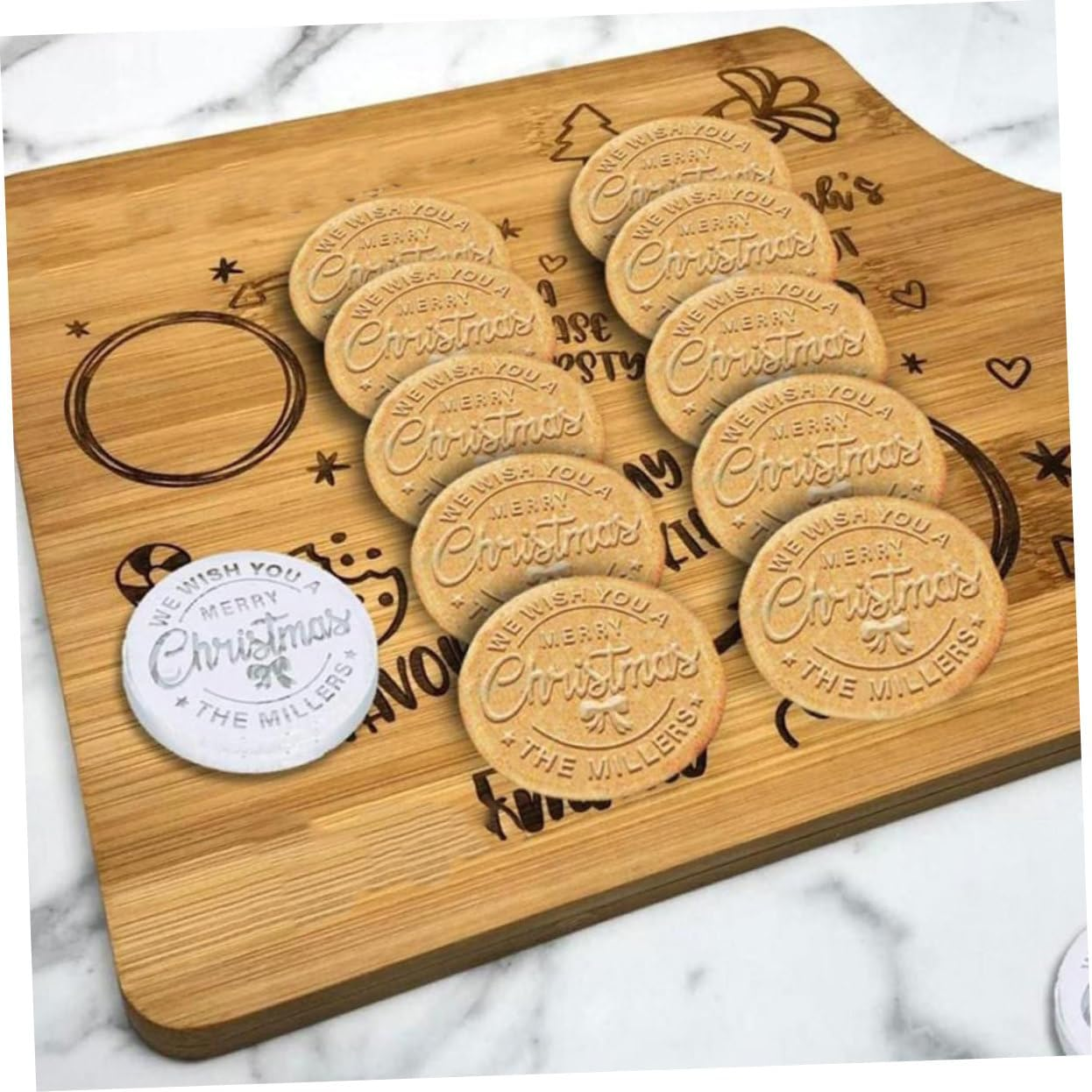 Ciieeo Christmas Cookie Stamp Mold Reusable Baking Molds for Christmas Sweets DIY Cookie Cutters Kitchen Supplies image number 1