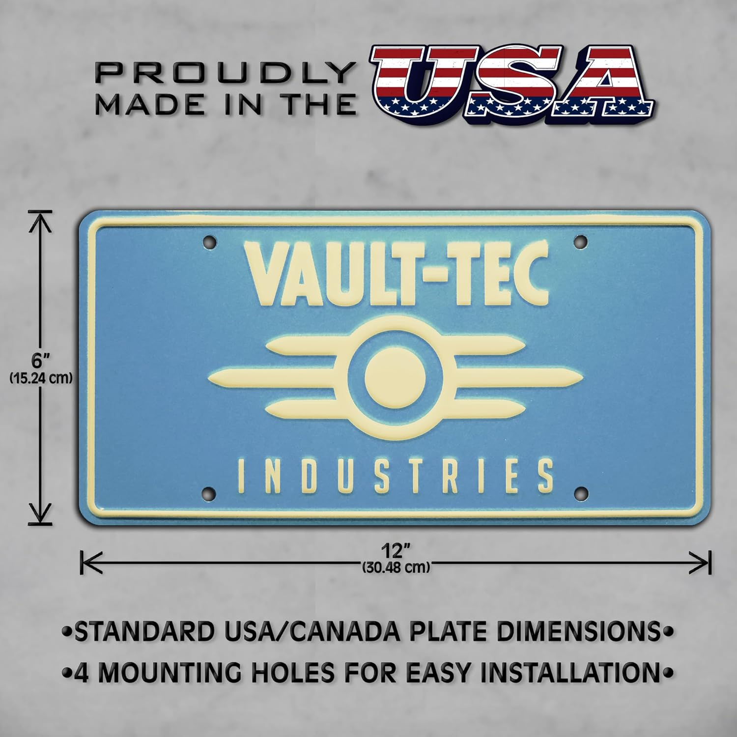 Fallout | Vault-Tec | Metal Stamped License Plate