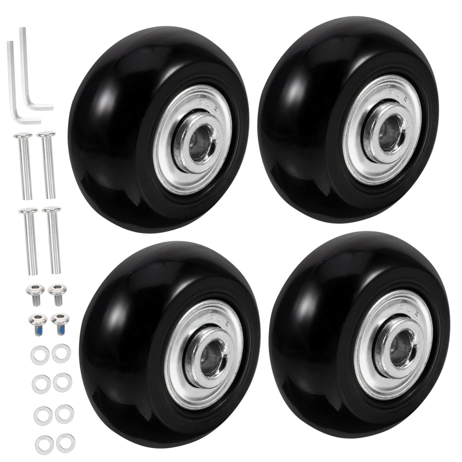 Healeved Suitcase Wheels Replacement Rubber Swivel Caster Wheels for Luggage Repair Kits Use Travel Gear image number 3