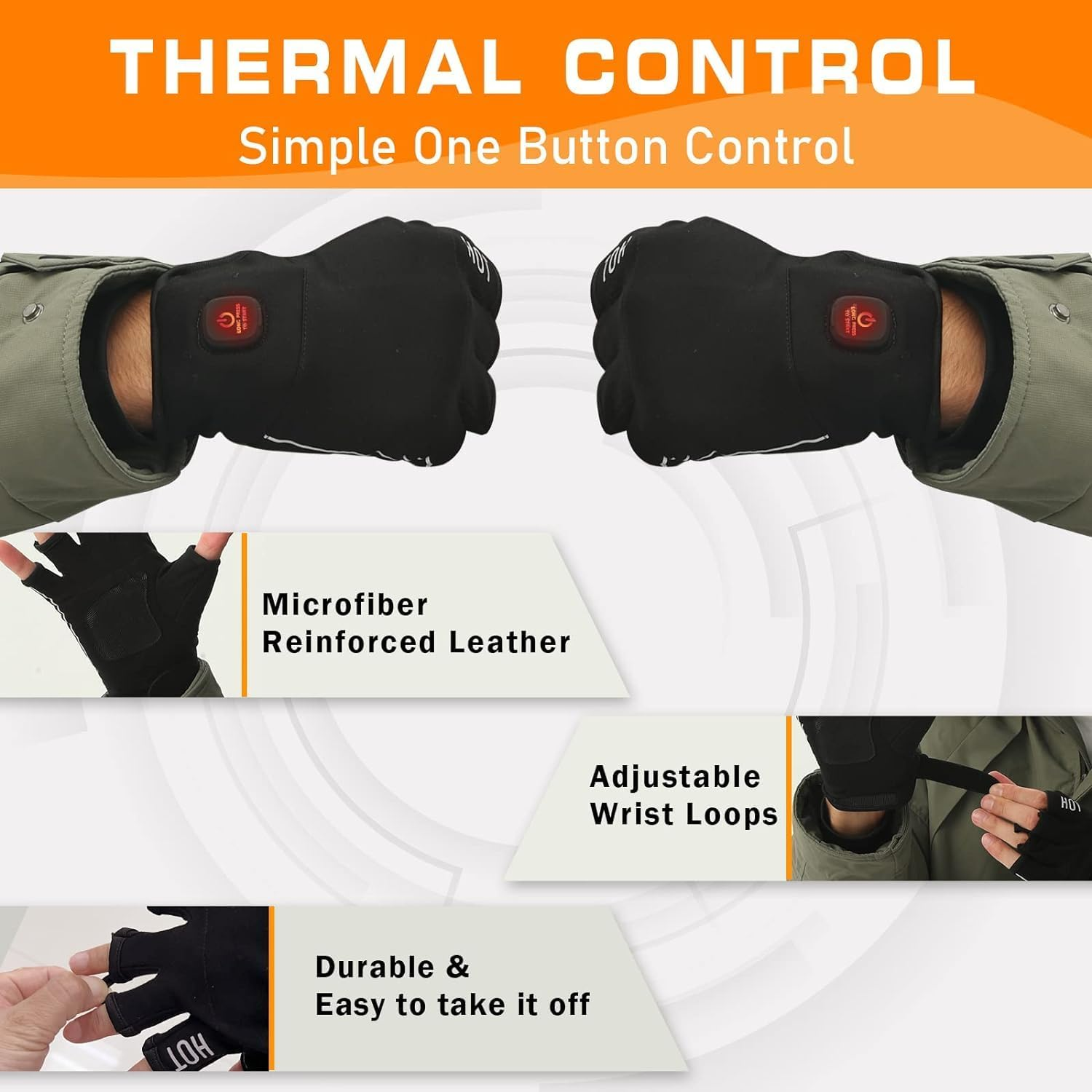 Heated Gloves Rechargeable for Men Women, Winter Warm Gloves for Arthritis, Variable Temperature Control, Work Touchscreen Gloves for Winter Cold Weather Electric(M) image number 6