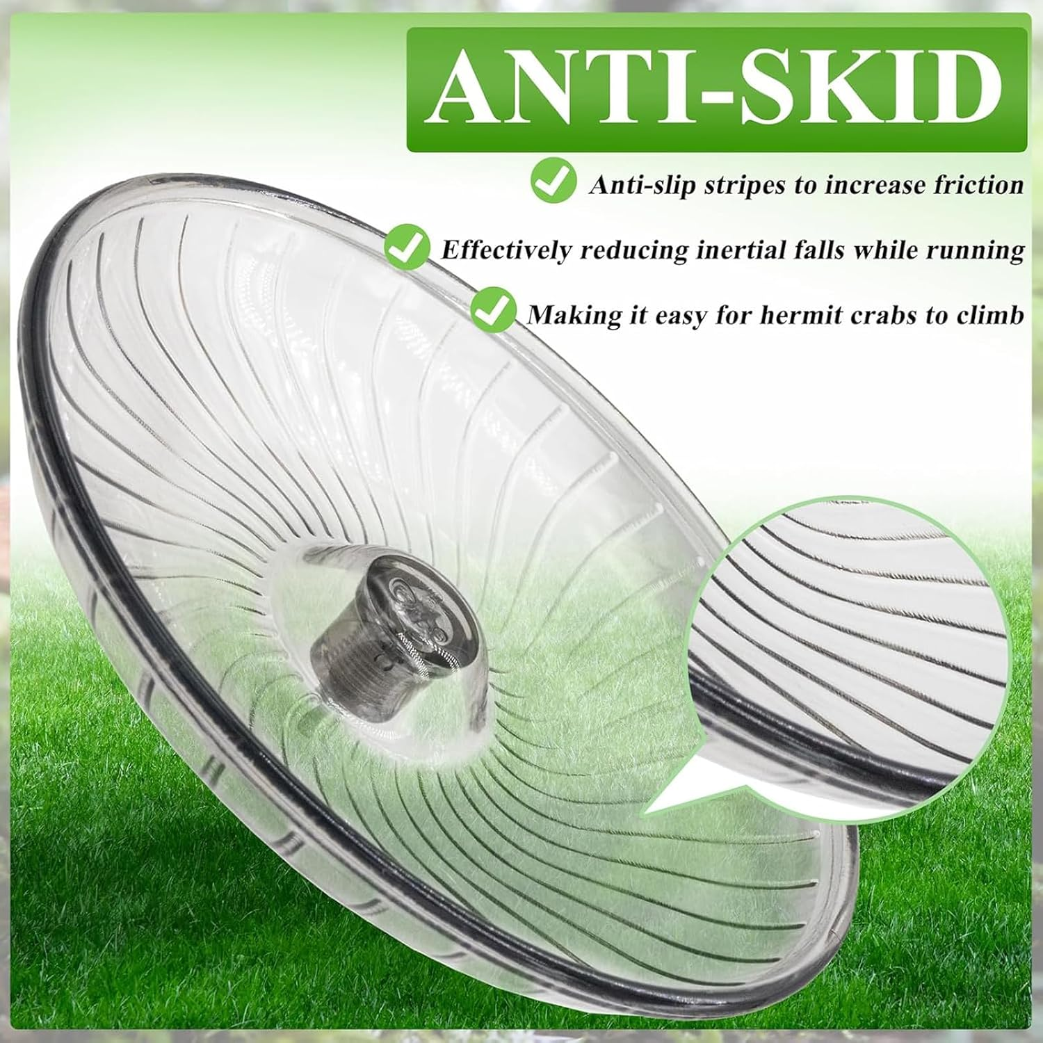 Hermit Crab Exercise Wheel - Silent Running Wheel for Crab Tank Accessories - Small Animal Wheel for Hamster Gerbils Hedgehogs