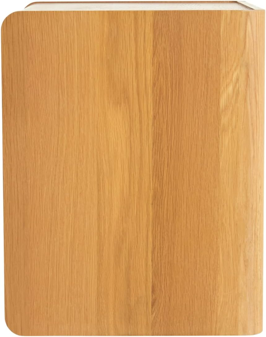 Koala Bedside Table with Cable Management System/End Table, Nightstand Small Storage Dresser for Bedroom/Oak Veneer, Iced Coffee