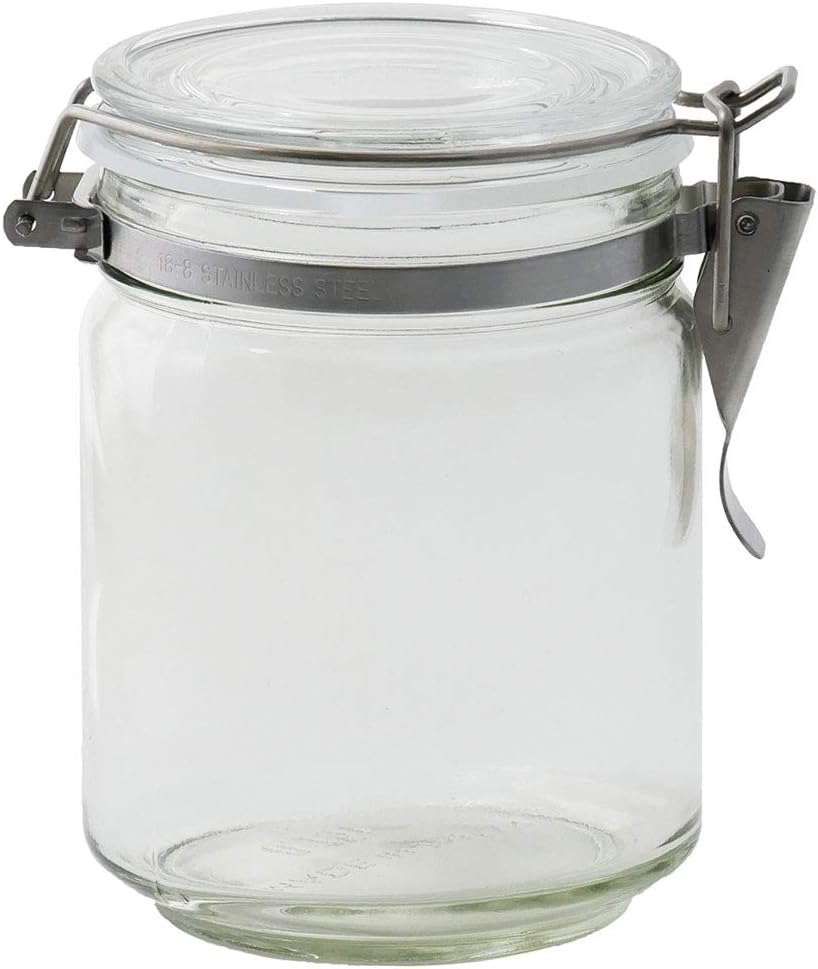 Ishizuka Glass M-6687 Aderia Canister Storage Bottle, Antibacterial Sealed Storage Container, 19.7 Fl Oz (550 Ml), Fruit Liquor Bottle, Glass Bottle, Plum Bottle, Sealed Container