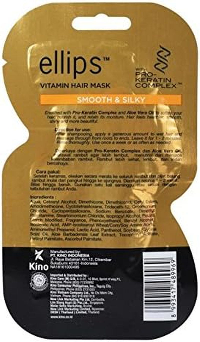 Ellips Hair Mask (Pro Keratin) - Smooth & Silky, 18 Gram (Pack of 4)