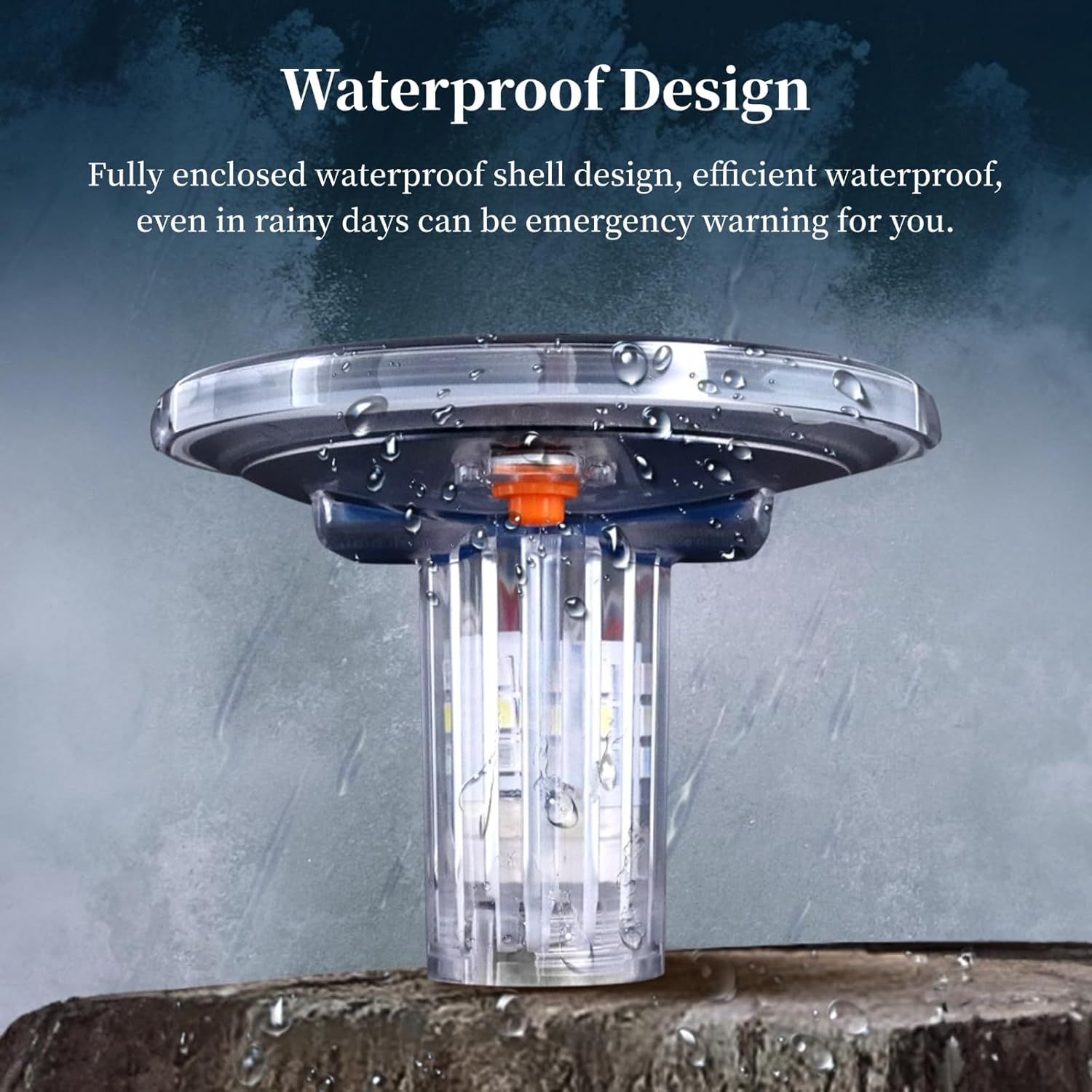 Solar Strobe Warning Light, Waterproof LED Flashing Safety Light, Outdoor Emergency Warning Lamp with Switch for Construction Traffic Dock Marine Beacon Road Signs image number 1