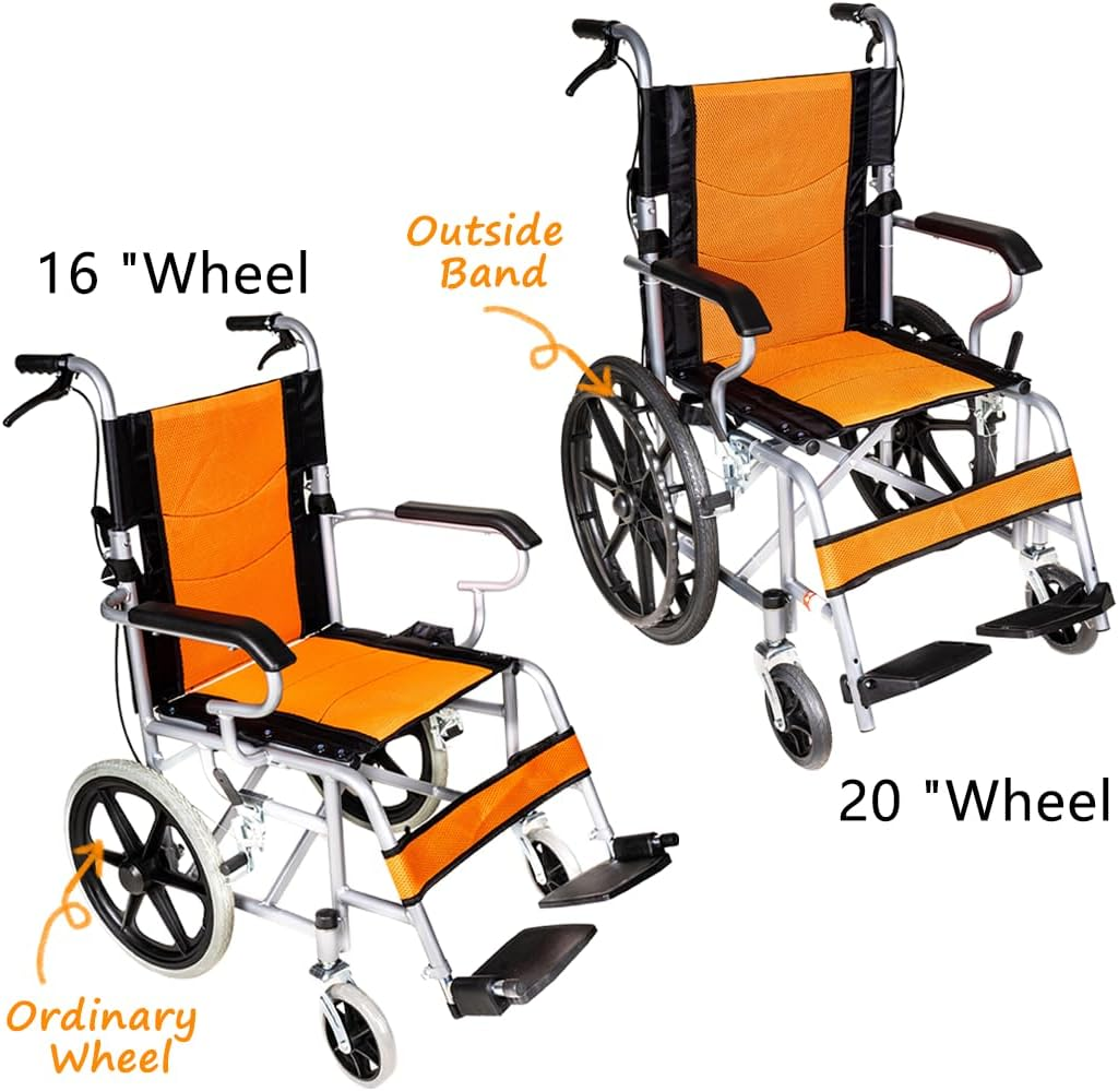 PORIYA 16" Lightweight Foldable Wheelchair with Park Brakes and Soft Comfort Features &ndash; Ideal for Elderly and Disabled Users! (BLACK) - Black image number 2