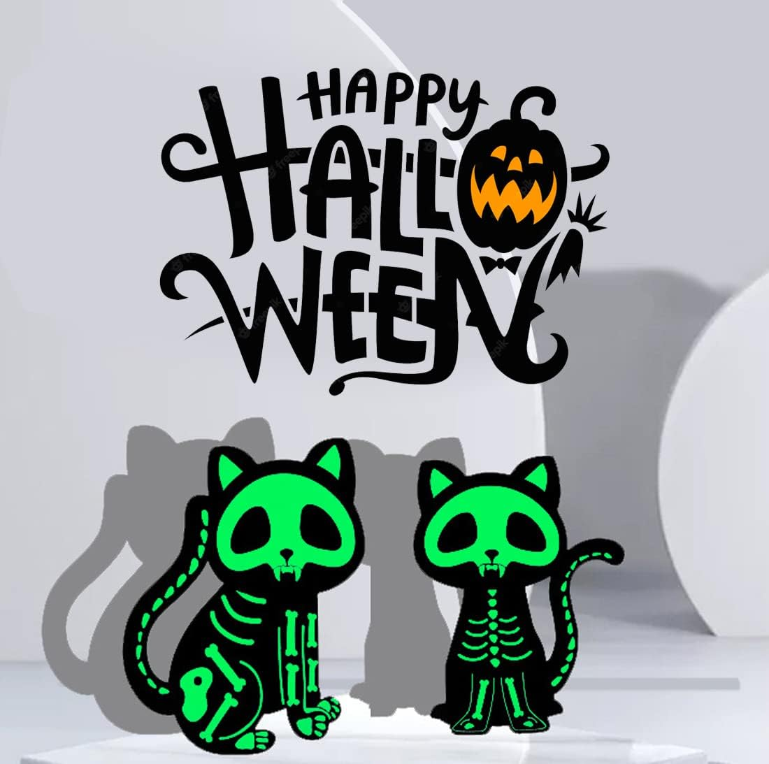 Halloween Decoration Outdoor - Reflective Black Cat for Halloween Yard Sign and Halloween Party Decoration - Halloween Reflective Cat for Luminous Decoration, Holiday Decoration, Scary Yard Sign, Holiday Party Props (4PCS)