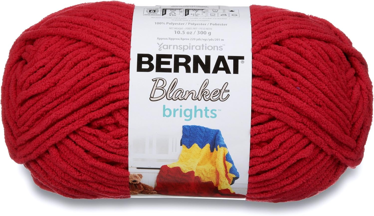 Bernat Blanket Brights BB Ball of Yarn, Raspberry Ribbon Varg