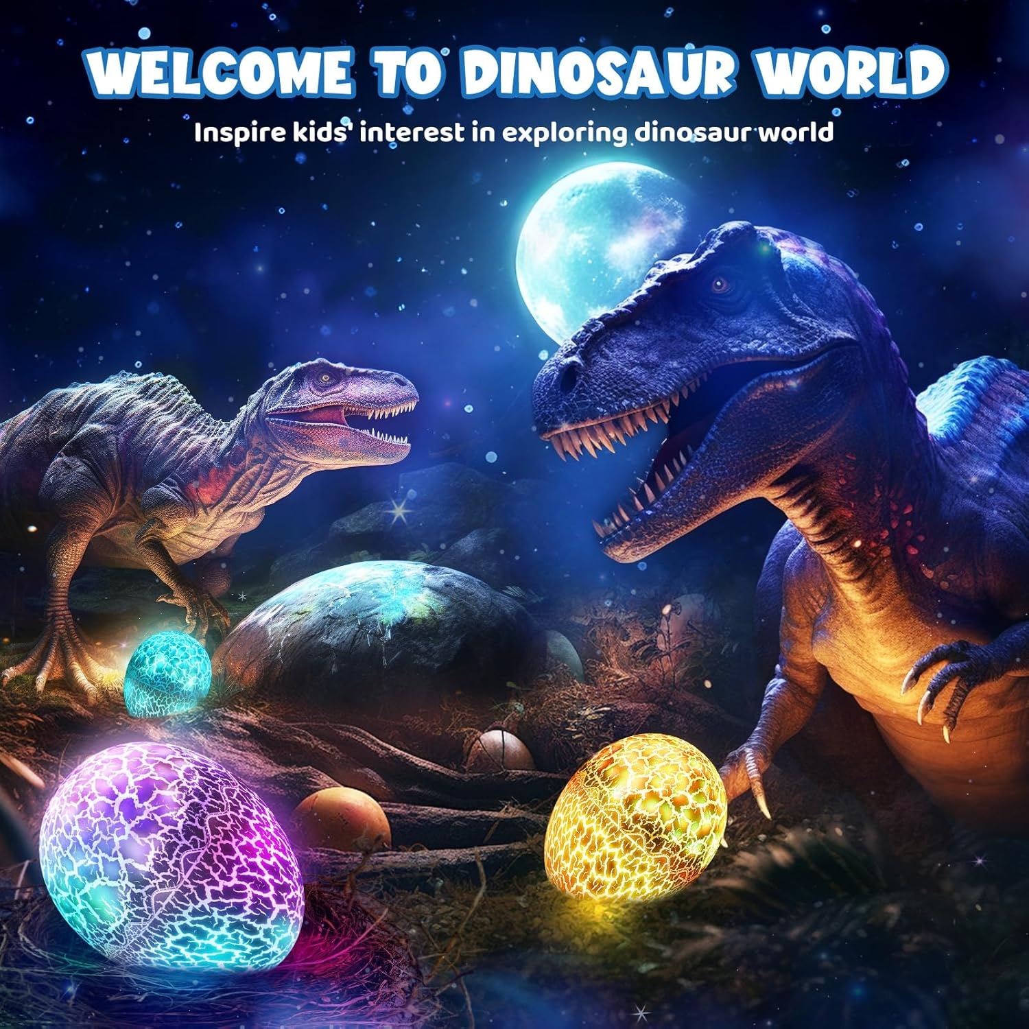 Dinosaur Star Projector for 3-12 Year Old Gifts, Vingtank Dinosaur Egg Night Light Kids Toys for 3 4 5 6 7 8 9 Year Old Boys Girls 2-In-1 Dino & Star Projector for Toddler Christmas Birthday Gifts