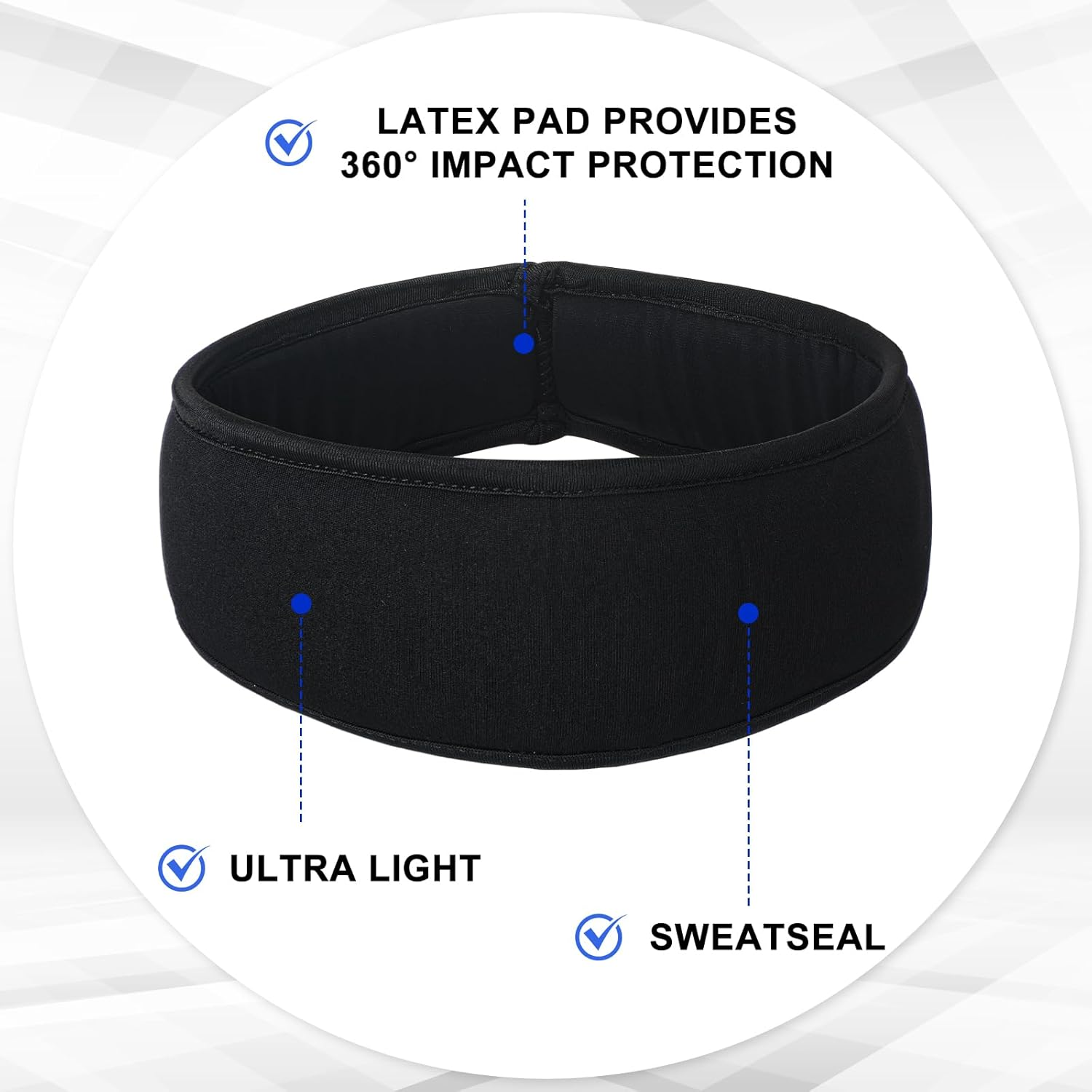 Chicingyou 2 Pcs Black Headband for Figure Skating Ice Skating Protective Headband with Padded for Women Men Athletic Guards Accessories image number 4