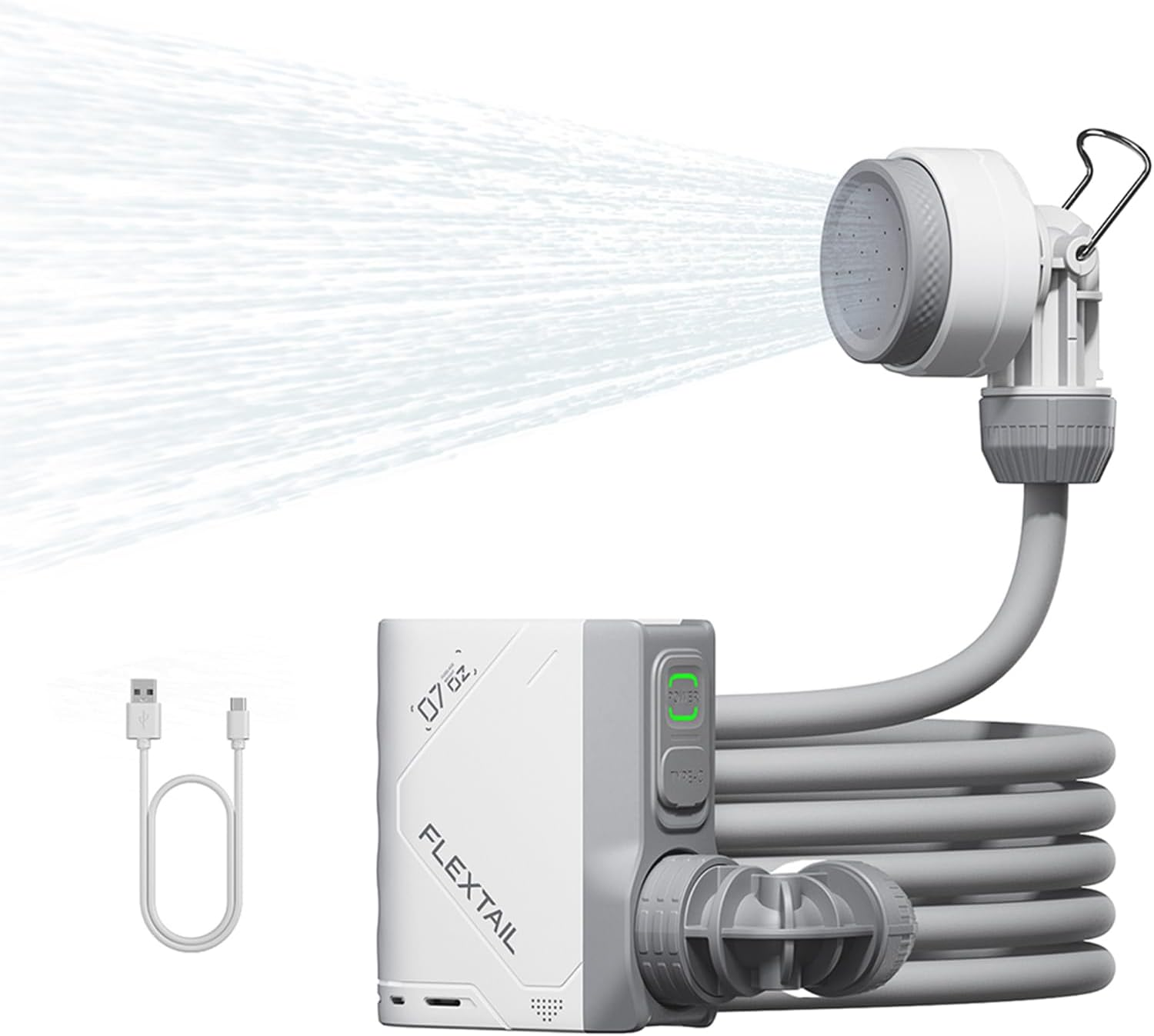 FLEXTAILGEAR Portable Shower Pump, Rechargeable Camping Shower, Outdoor Tiny Shower for Hiking, Waterproof Outdoor Camp Pump, Car Wash, Pet Cleaning, Beach Vacations image number 4