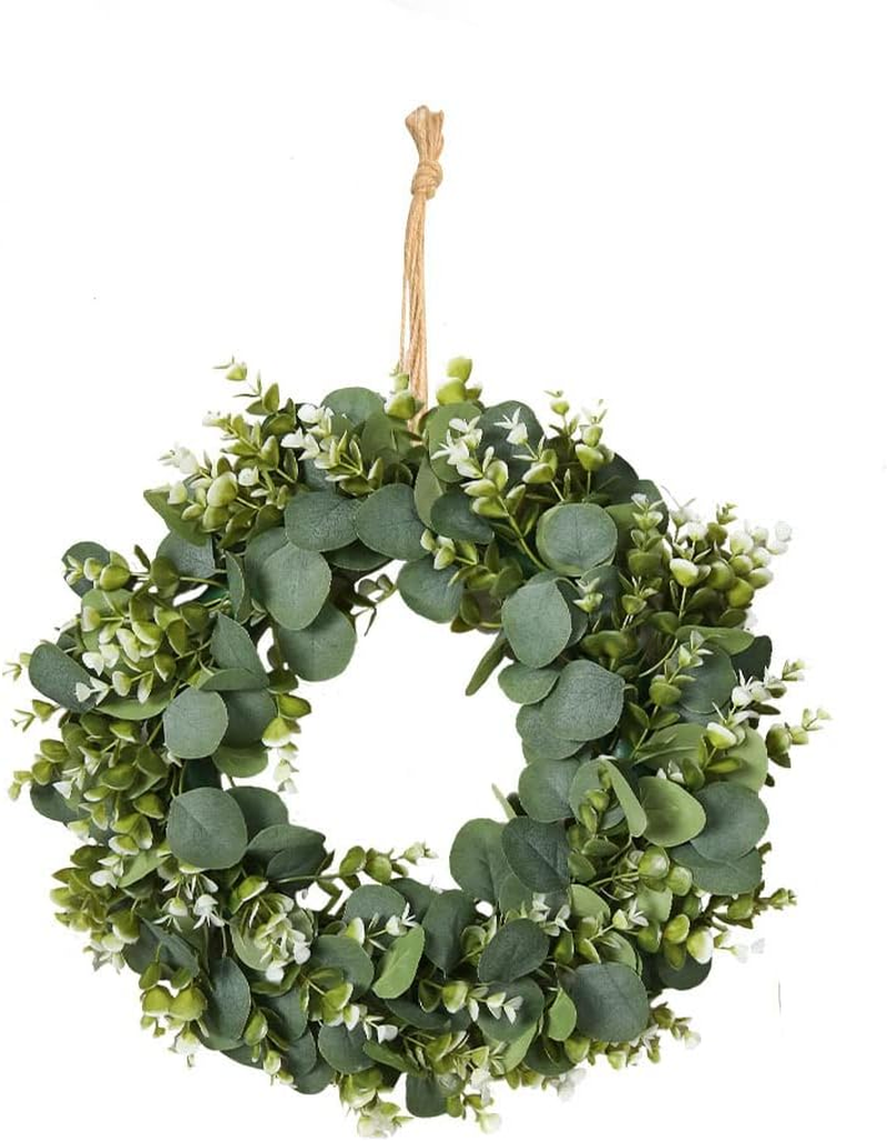 Eucalyptus Garland 17.78"Christmas Wreaths Entrance Decoration Farmhouse Wreath Wall Hanging Artificial Wreath Festival Home Decor for Front Door Wall Window Porch Patio Garden outside Decor image number 1