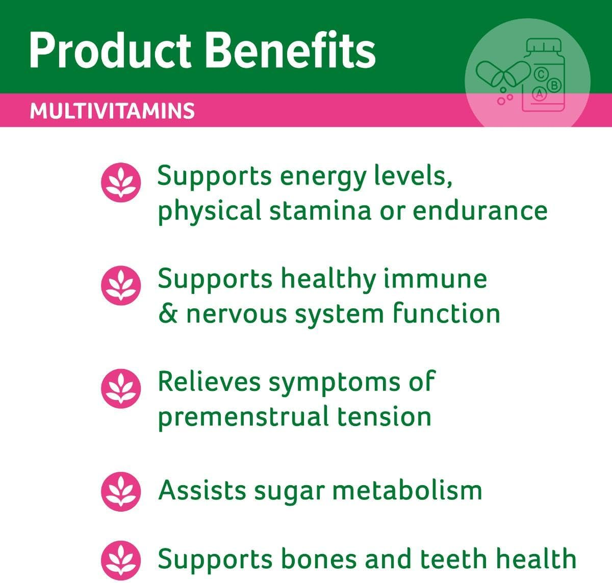 Cenovis Women'S Multi+ Energy Boost Capsules 100 - Daily Multivitamin Supports Energy Levels, Physical Stamina, Nervous System Function, Bone & Teeth Health - Maintains Healthy Immune System Function image number 6