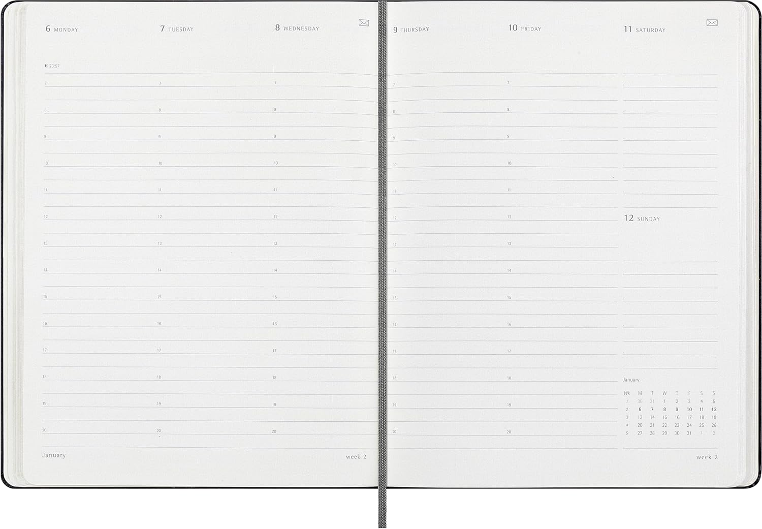 Moleskine 12 Month 2025 PRO Smart Weekly Vertical Planner, Hard Cover, XL (7.5" X 9.5") Black - Compatible with Moleskine Pen+ (Sold Separately) & App image number 1