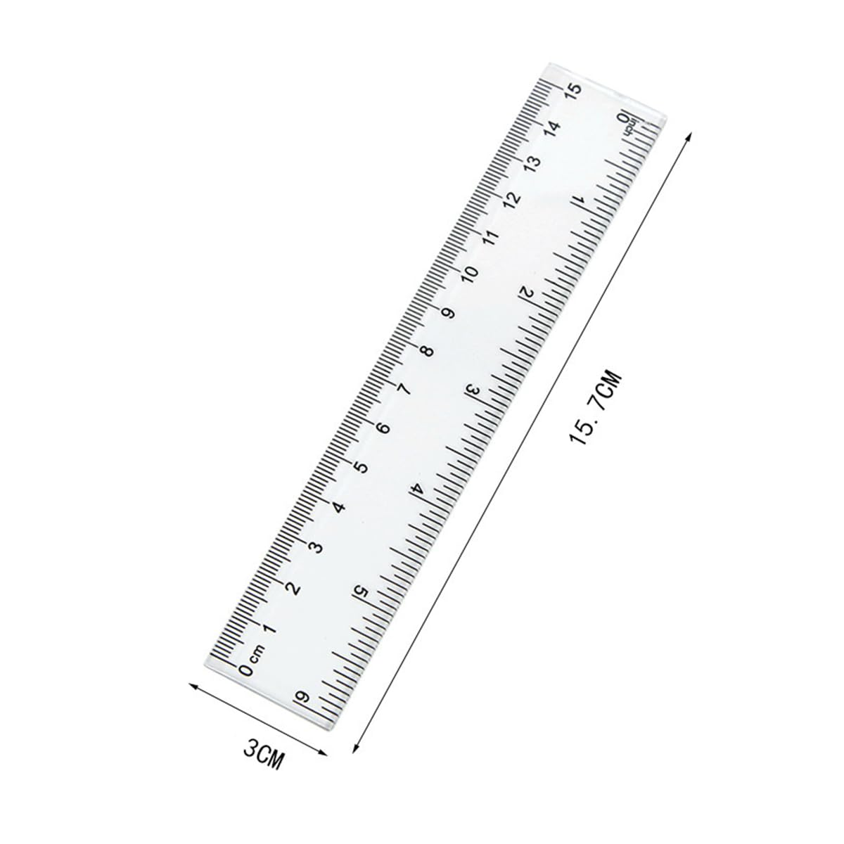 10Pcs Clear Transparent Plastic Straight Rulers for Students, Ideal for Drawing(15Cm) image number 2