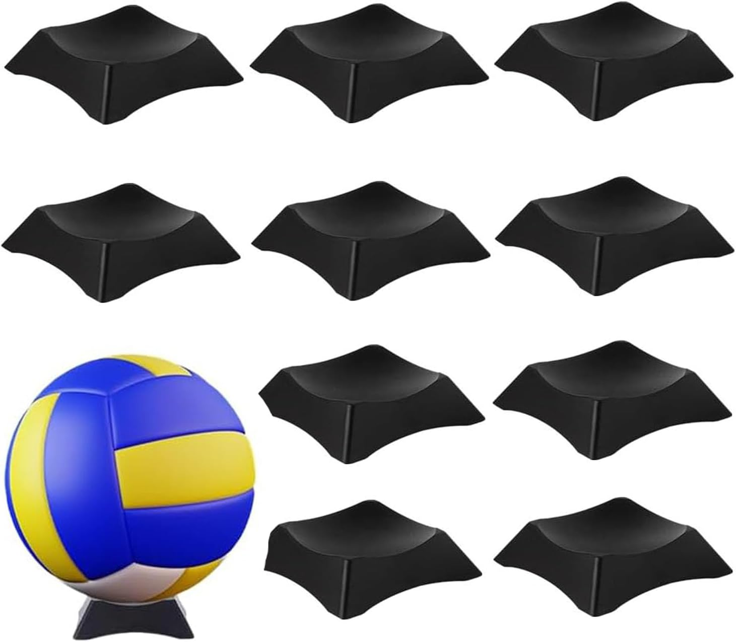 10Pcs Basketball Football Volleyball Plastic Display Stand,Football Display Stand,Basketball Holder,Sport Ball Display Stability Stand(Black) image number 3