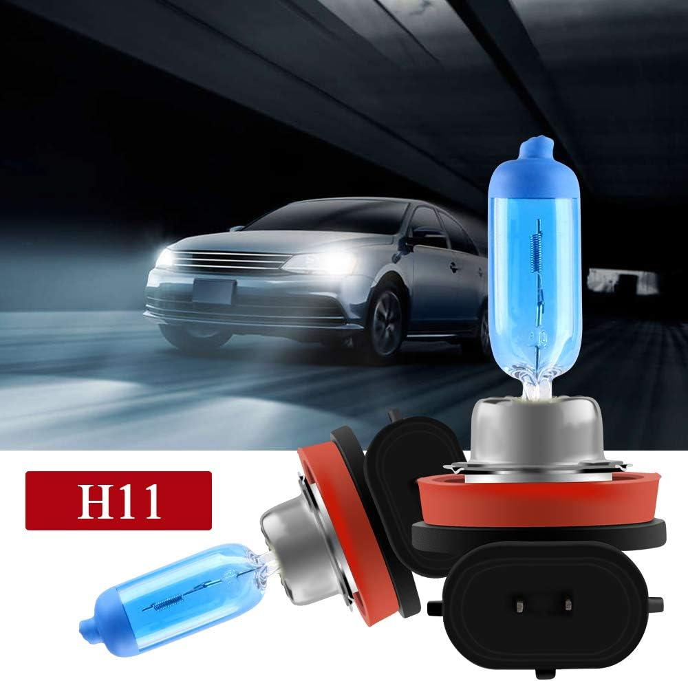 2Pcs H11 55W Super Bright White 5000K Halogen Xenon Light Bulb 12V Car Headlight Light Lamp Replacement image number 2