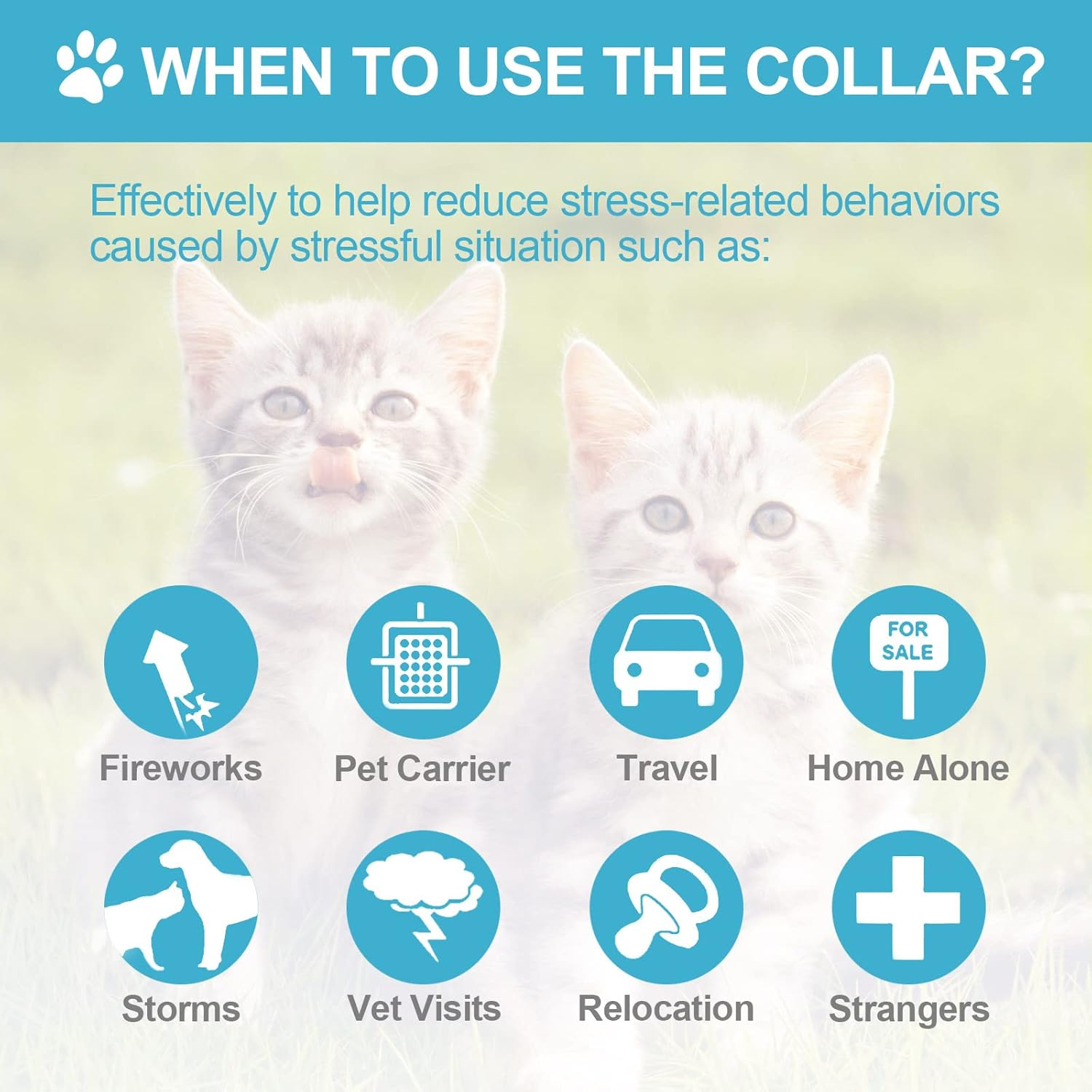 4 Pcs Cat Calming Collar Adjustable Lavender Scent Relaxing Cat Collar with 2 Pendant for Puppies Reduce Stress Aggression Anxious, up to 15 Inches(Grey, Silver) image number 5