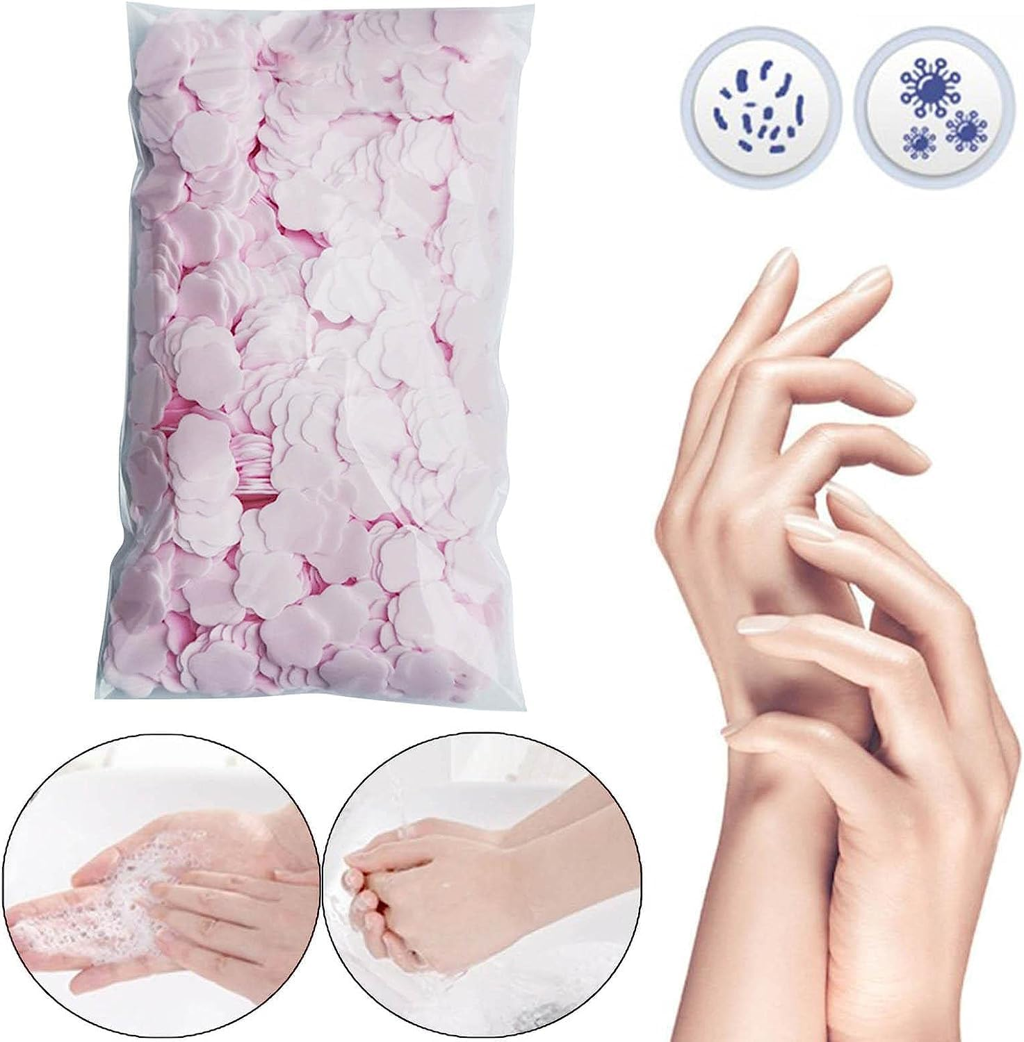 Lahomia 1000Pcs Mini Soap Paper, Hand Washing Soap, Kids Scented Slice Fast Foaming Portable for Outdoor Activities Hiking Indoor Travel, Mixed Pack image number 2