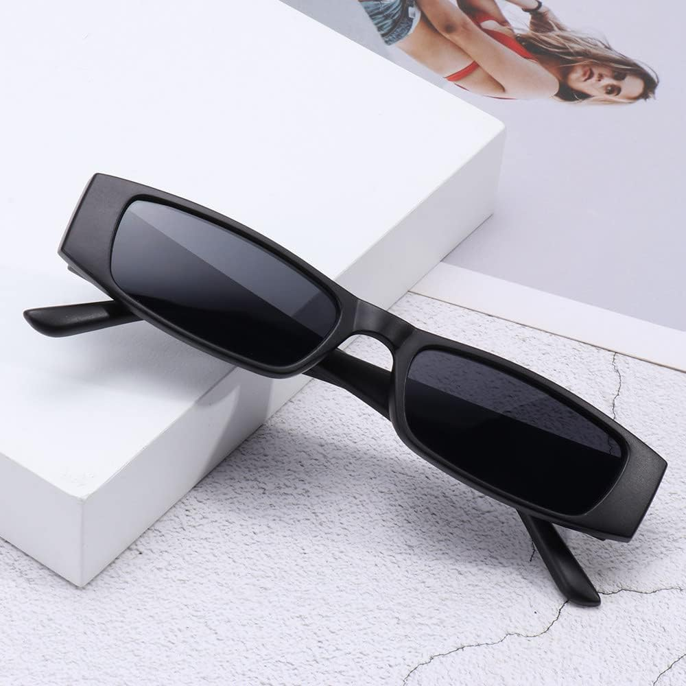 1PC Small Rectangle Sunglasses Unisex Retro Square Narrow Frame Sun Glasses Eyewear Shades UV400 image number 2