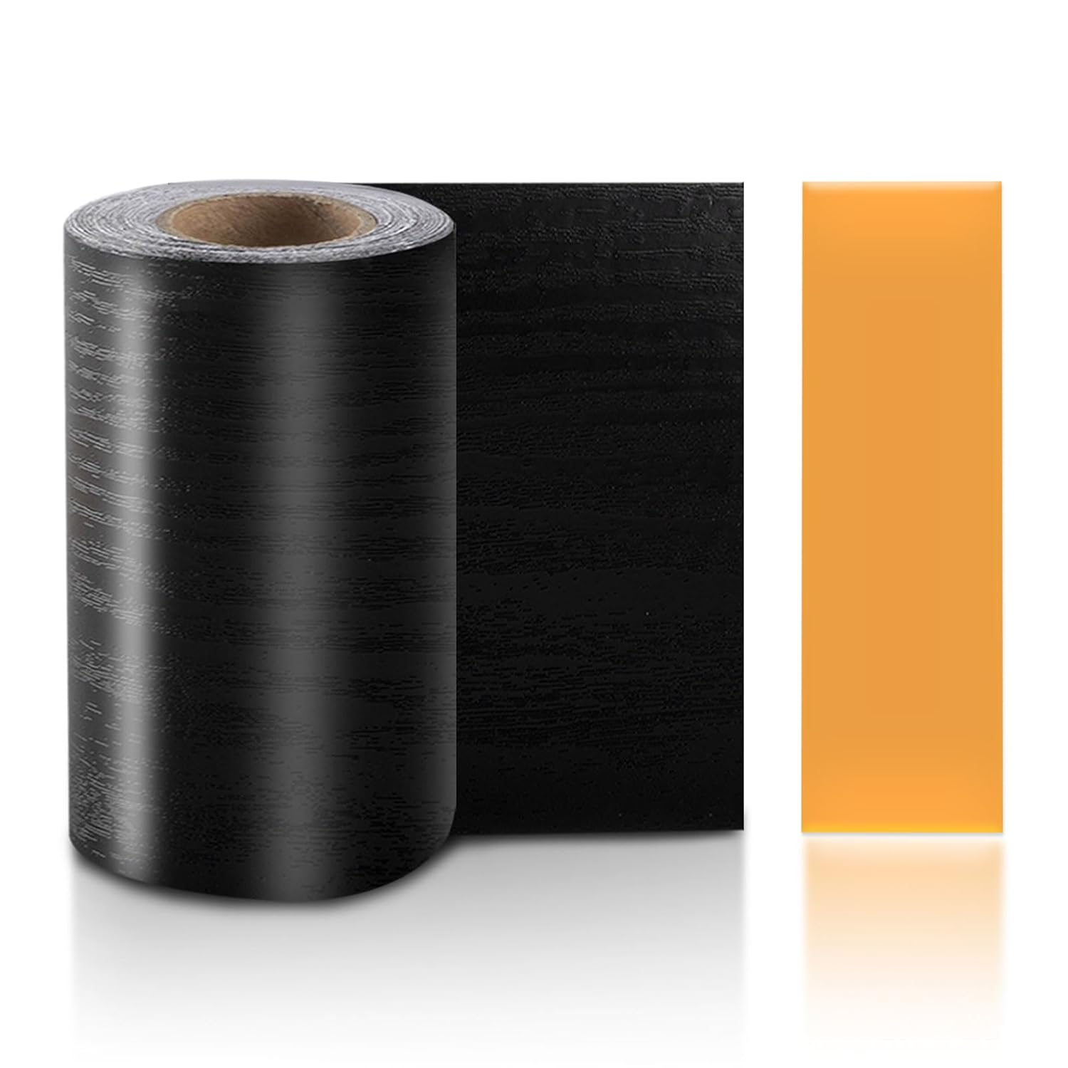 TECDW Wood Grain Tape (10Cm X10M), Self-Adhesive Wood Grain Repair Tape, Waterproof Wall Borders Peel and Stick, Baseboard Trim for Tables, Baseboards, Doors, Windows, Floors (10M, Brown Walnut)