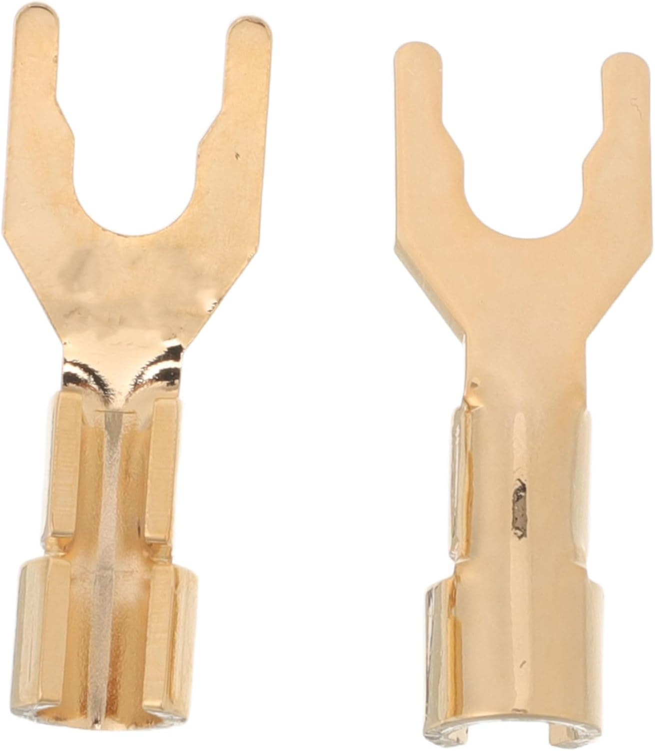 WHAMVOX 2Pcs Plated Speaker Spade Connectors for Hifi Audio Amplifiers Y Type Wire Terminals for Home Theater and Recording Studio image number 4