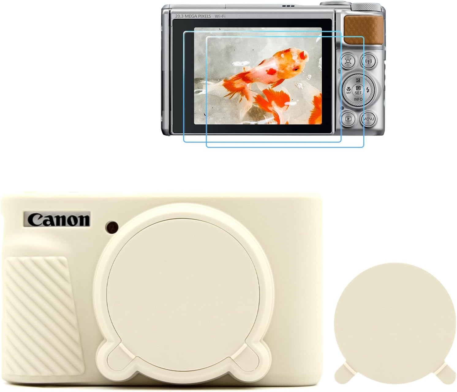 TYUANDOUER SX730 SX740 Camera Case & LCD Screen Protector Accessories Kit, Soft Silicone Case for Canon Powershot SX740 SX730 HS Camera, Body Cover Case for SX740 SX730 with Lens Cap - Black