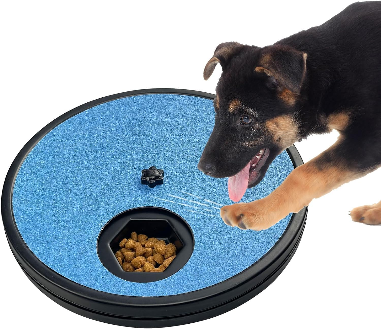 Dog Scratch Pad for Nails, 3 in 1 Snack round Rotatable Pet Nail Grinding Mat with Storage Box, Slow Food Storage Box Fun Dog Nail File Board for Pets Gift Nail Care Removable Scratching Pad