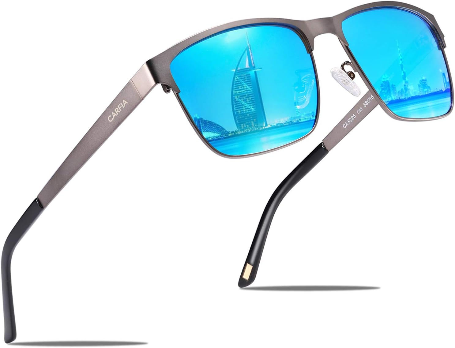 CARFIA Metal Mens Sunglasses Polarized UV400 Protection for Driving Fishing Hiking Golf Everyday Use CA5225 image number 4