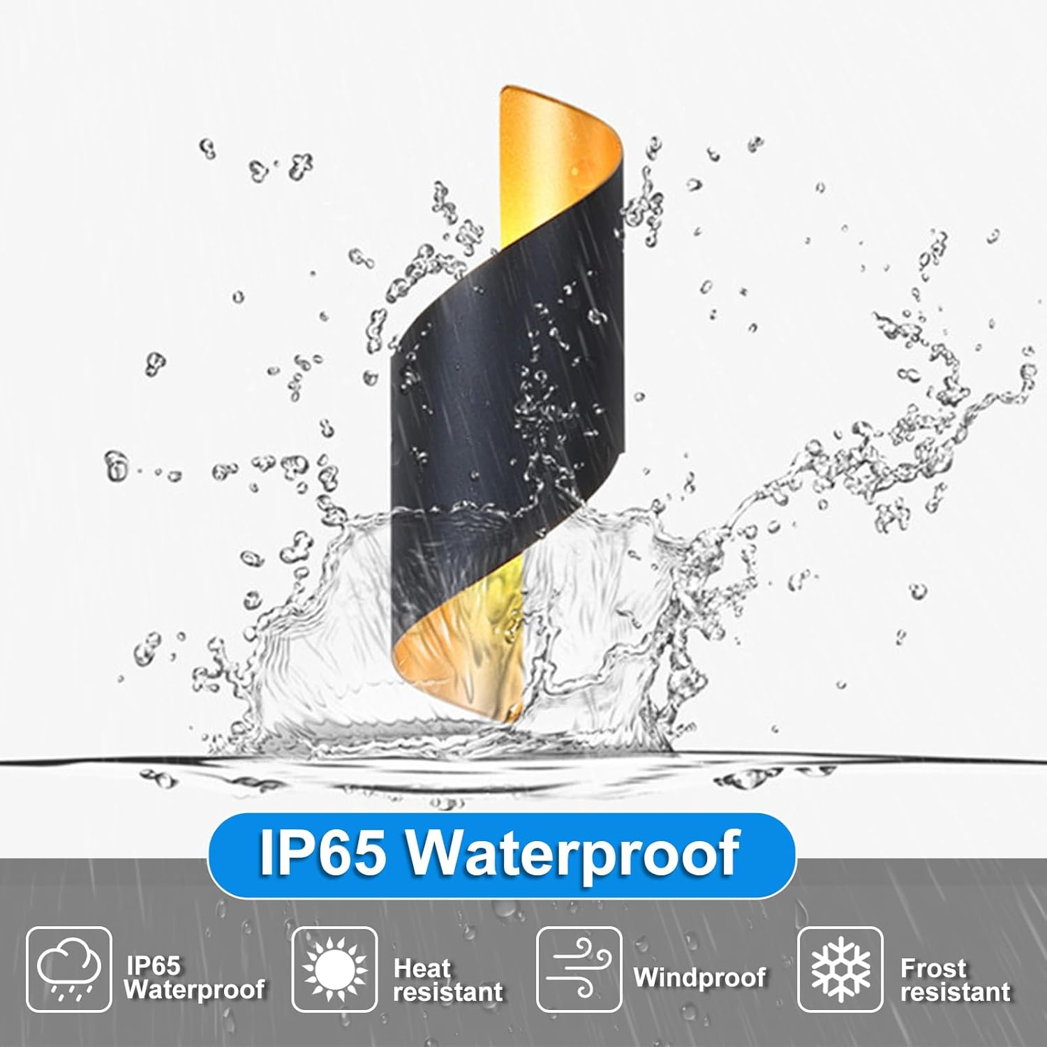 Outdoor Wall Lights,Black Modern Wall Sconce Led Porch Light Spiral up and down Lights Outdoor Warm White Aluminum Wall Light Fixture for Indoor House Porch Garage image number 2