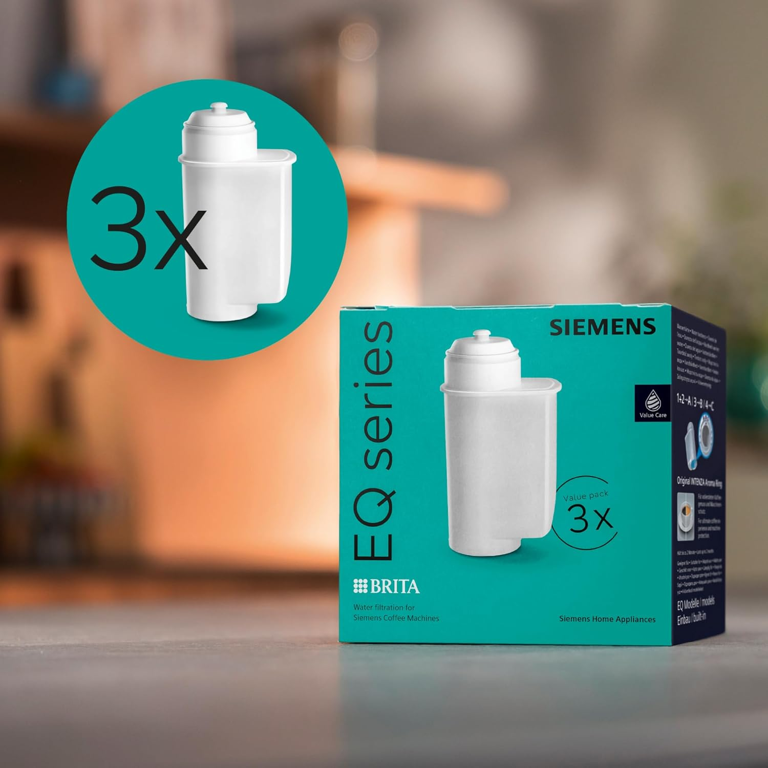 Siemens Brita Intenza Water Filter TZ70033A, Reduces Limescale Content of Water, Reduces Taste-Disturbing Substances, for Fully Automatic Coffee Machines of the EQ Series & Fully Automatic Automatic image number 4