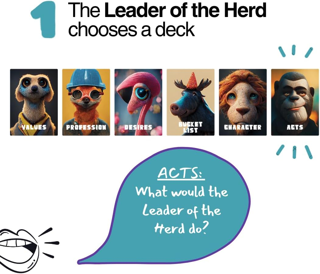 Bailey Brothers Be Herd: Fast-Paced Cooperative Party Game for 3-10 Players, Ages 14+ image number 4