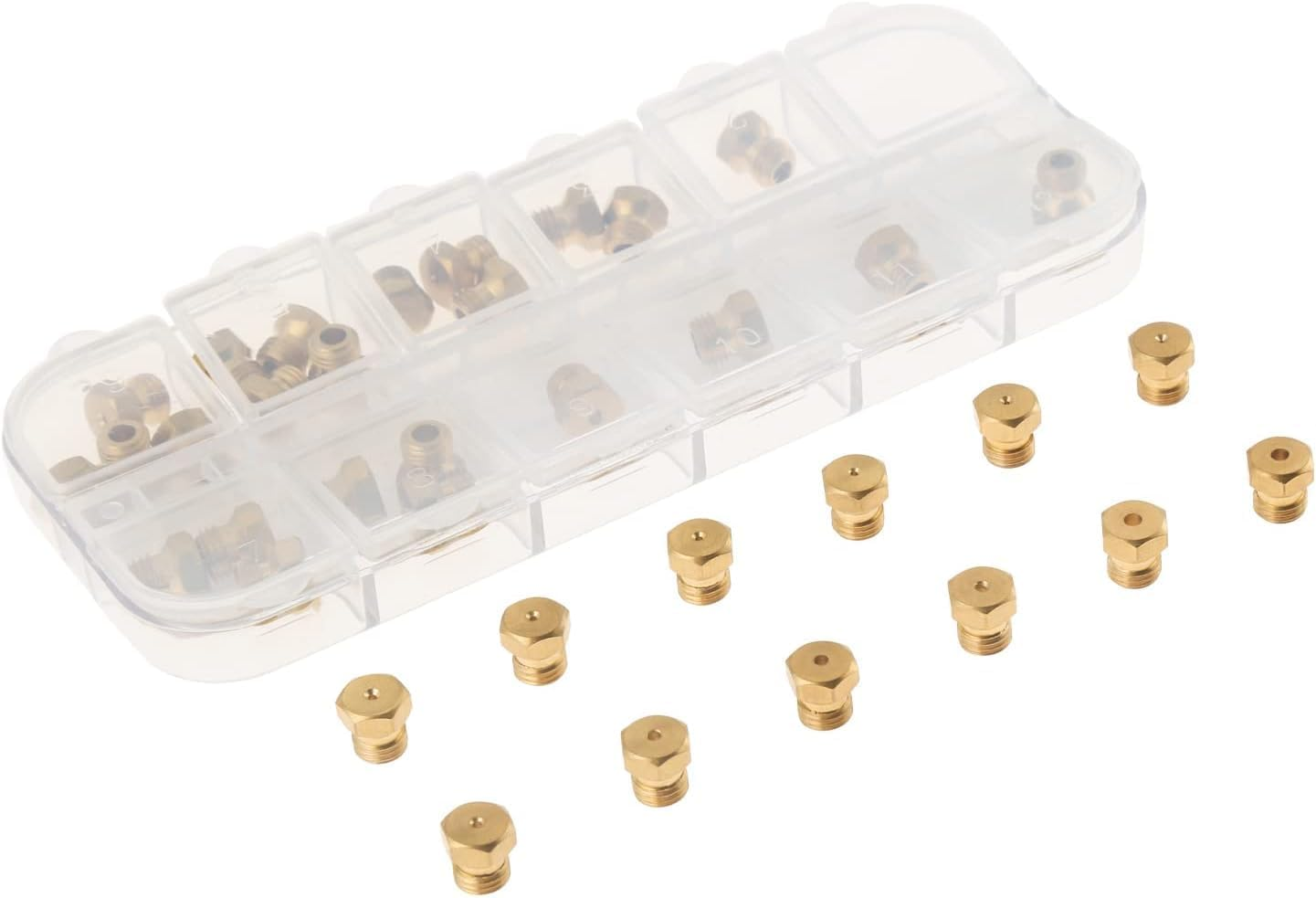 Mtsooning Range Stove Oven Orifice Conversion Kit, Propane Lp Natural Gas Brass Jet Burner Nozzle Replacement Parts M6X0.75 Mm Gas Spray Tip 0.3/0.4/0/7/0.8/0.9/1.0/1.1/1.2/1.5/1.7/1.9Mm, 36PCS image number 4