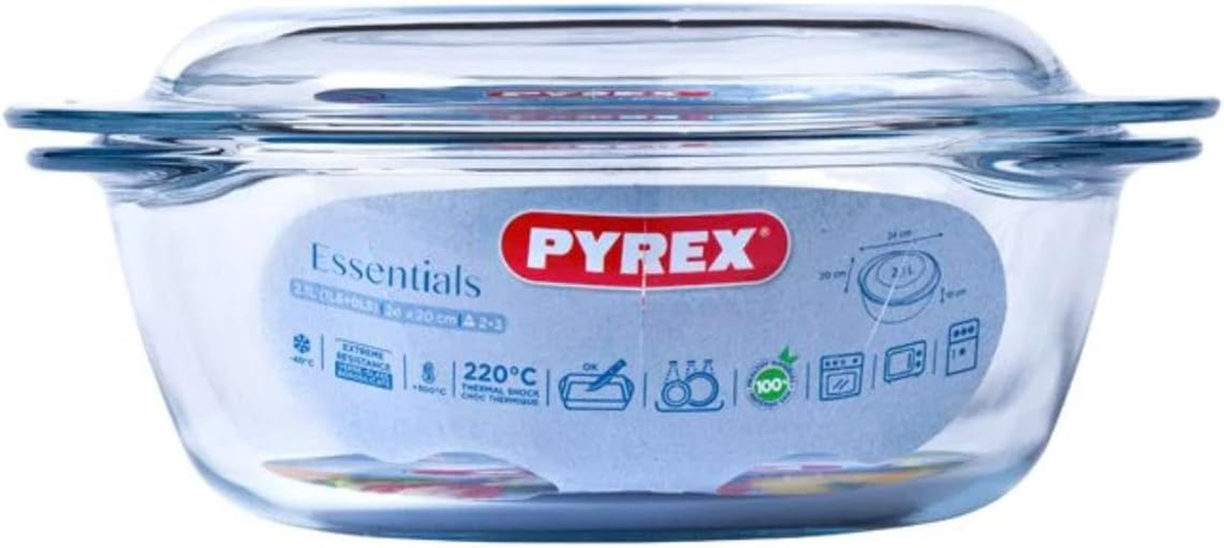 PYREX Glass round Casserole with Lid LT2 House and Kitchen image number 3