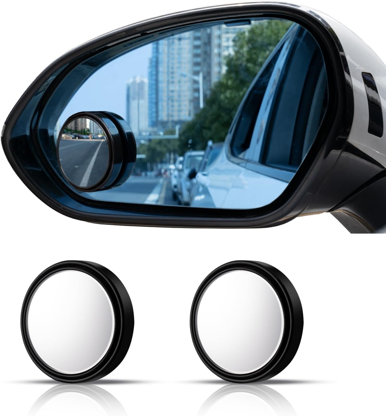 Blind Spot Mirror,2" round HD Glass 360&deg;Wide Angle Adjustable Blindspot Mirror,2Pcs Convex Car Side Mirror for Cars SUV and Trucks