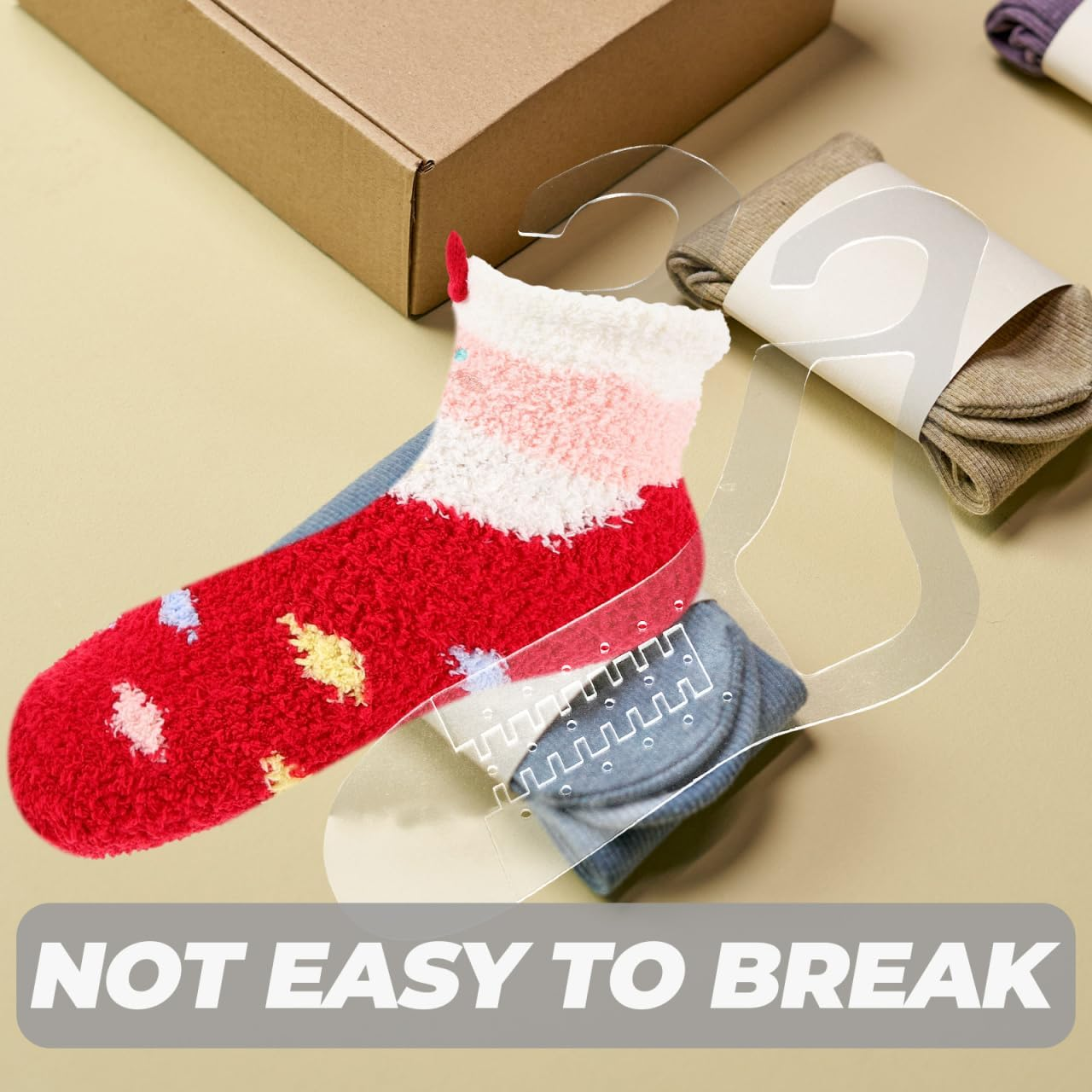 SHINEOFI 2Pcs Transparent Sock Blockers - Acrylic Stretchy Knitting Forms for Handmade Sock Shaping, DIY Weaving Display Tools, Drying Racks image number 6