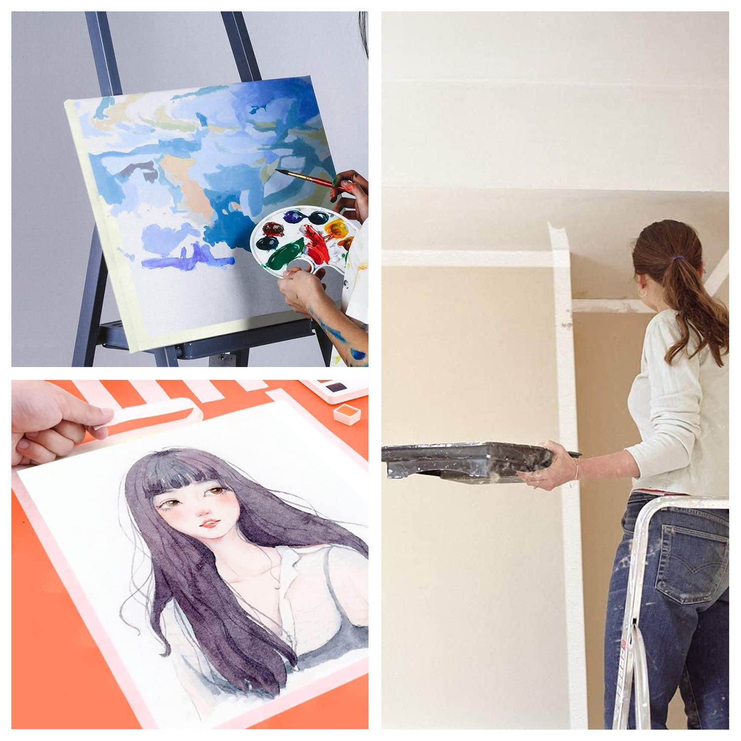 6 Rolls Masking Tape, White Painters Tape, No Residue Artist Tape, High Adhesive Decorative Tape, Craft Tape for Painting, DIY, Arts, Crafts, Labeling or Coding, Wall, Handmade, 24Mm X 20M per Roll image number 6