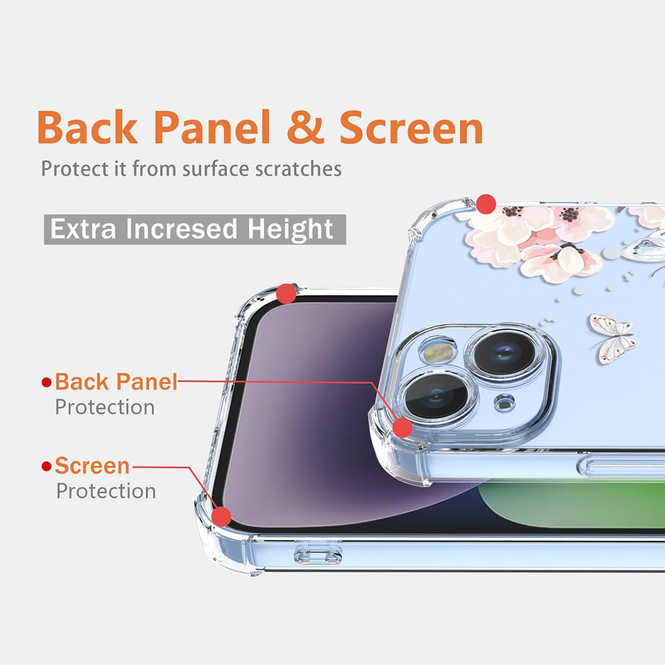 YUEQIAN Case for Samsung Galaxy A17 5G/4G, Colourful Pretty Flowers Cartoon Pattern Clear Mobile Phone Case, Transparent Ultra Thin Soft TPU Bumper Shockproof Girls Protective Case (Sakura) - Sakura image number 6