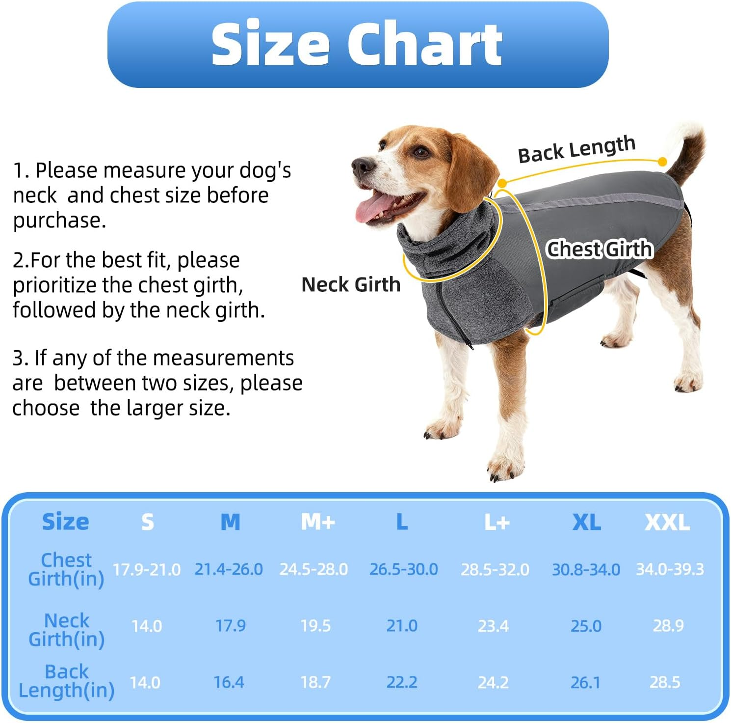 Slowton Winter Dog Coat, Warm Polar Fleece Lining Doggie Outdoor Jacket with Turtleneck Scarf Reflective Stripe Adjustable Waterproof Windproof Puppy Vest Soft Pet Outfits (X-Large, Grey) image number 6